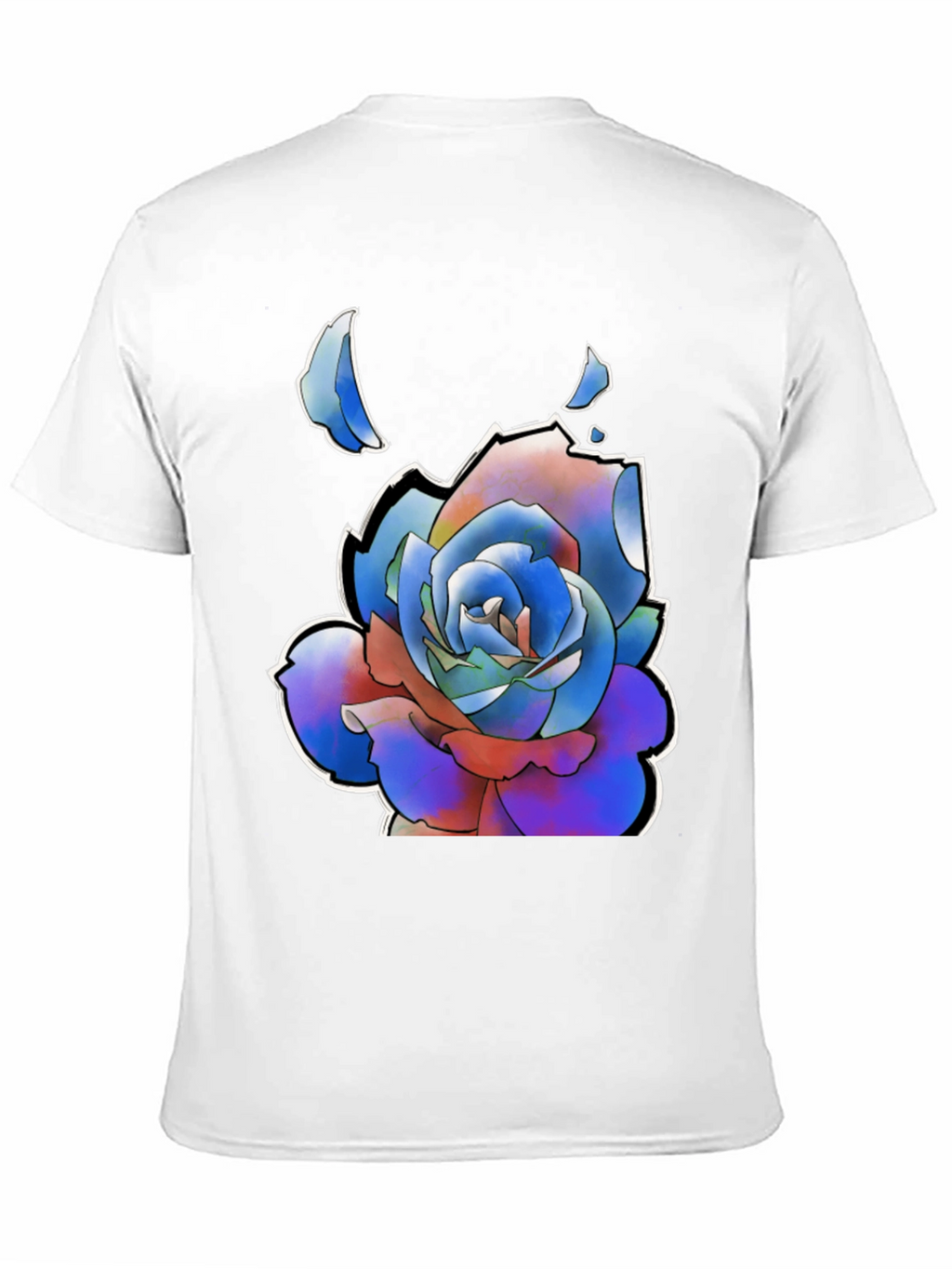 Abstract Rose Graphic Tee - Stylish Black T-Shirt