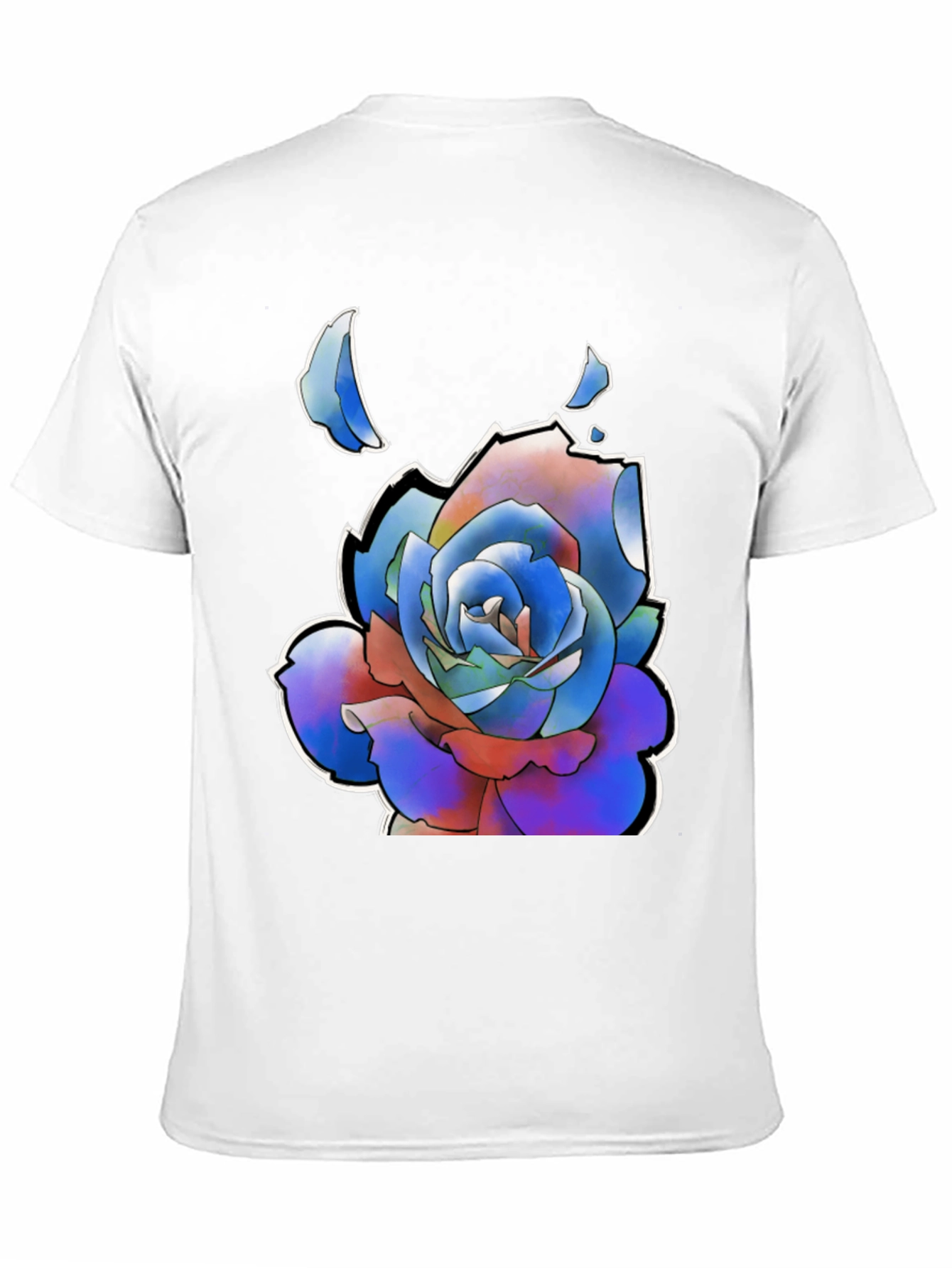 Abstract Rose Graphic Tee - Stylish Black T-Shirt