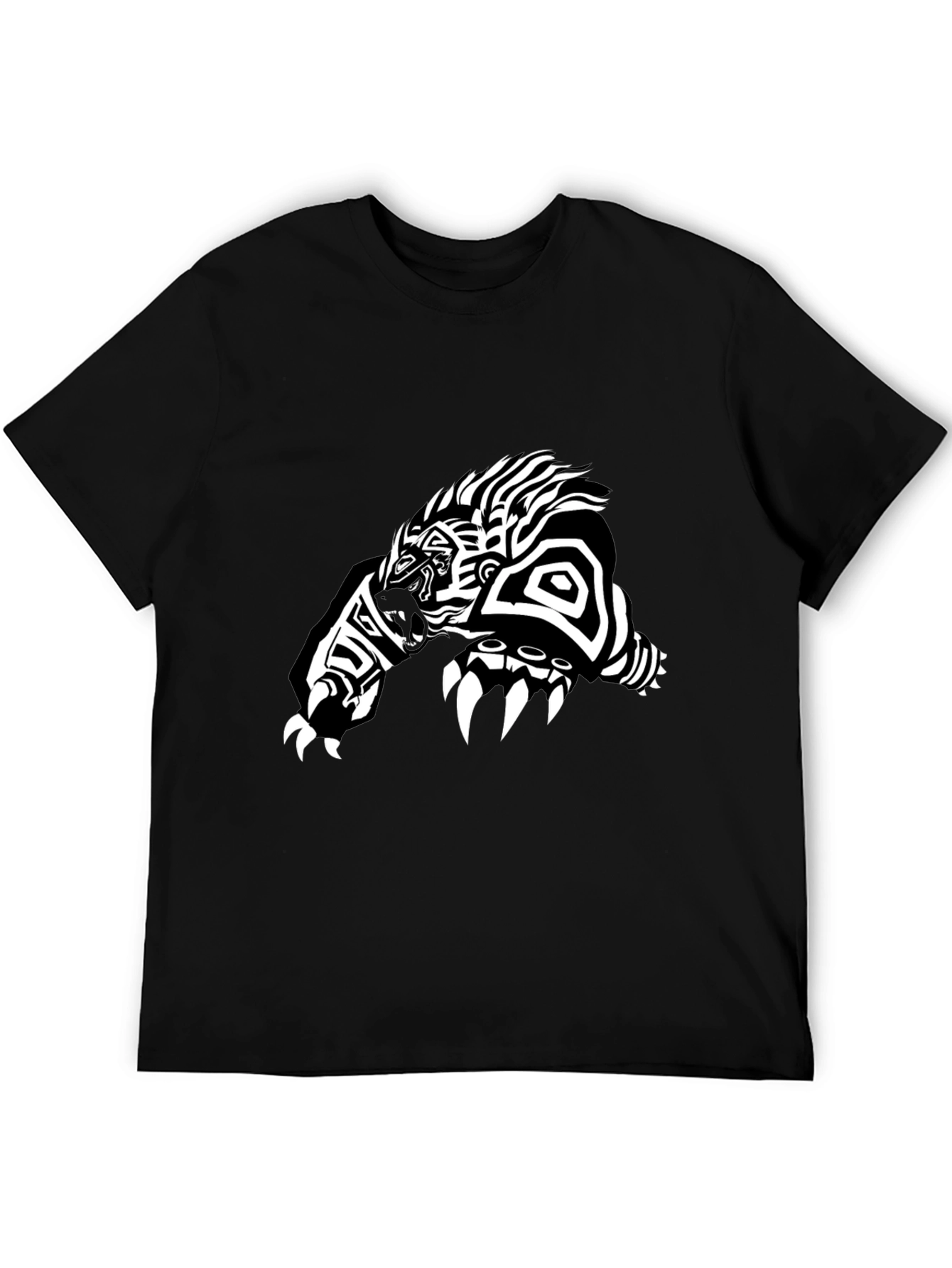 Tribal Bear Graphic Tee - Black