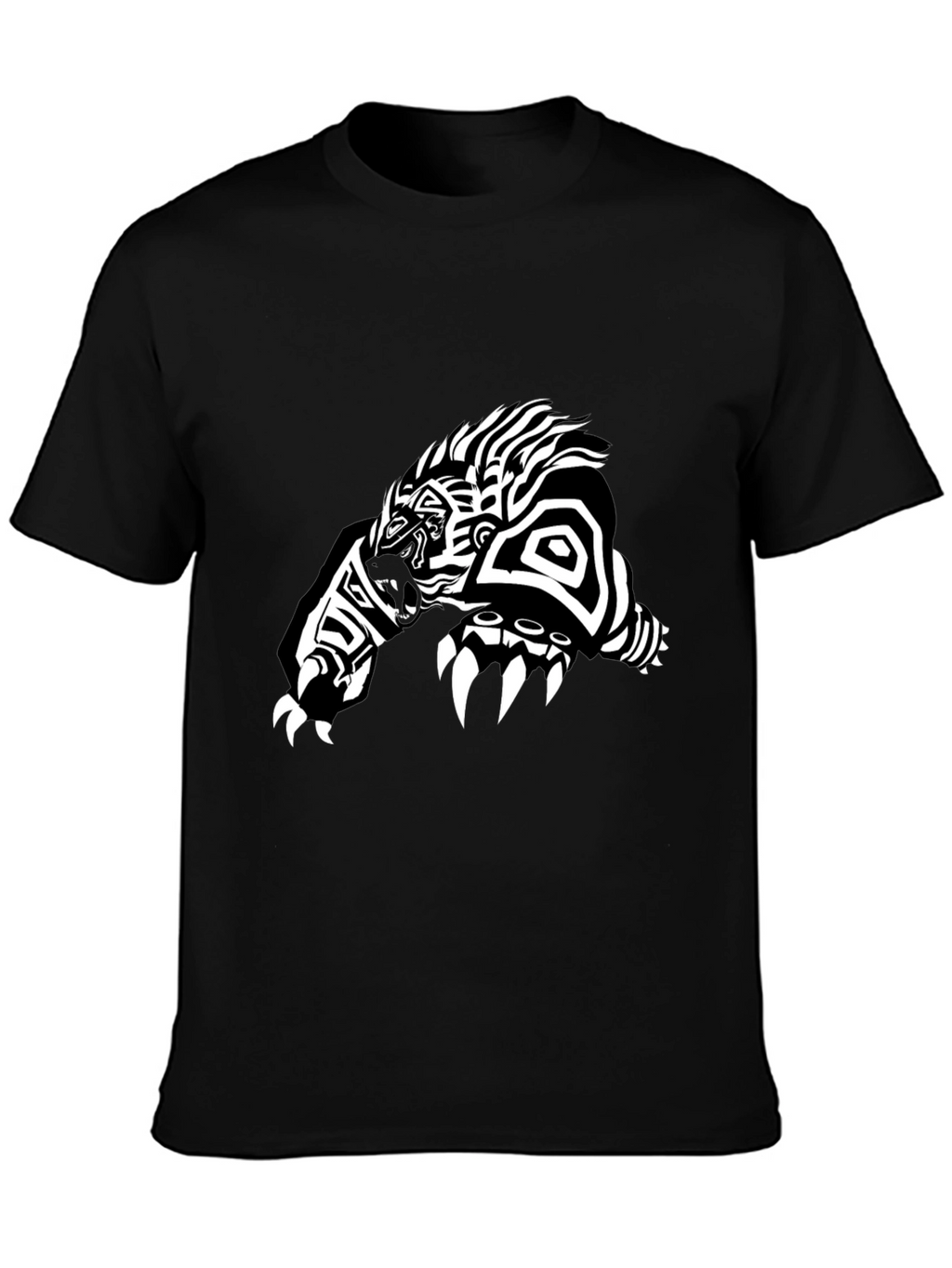 Tribal Bear Graphic Tee - Black