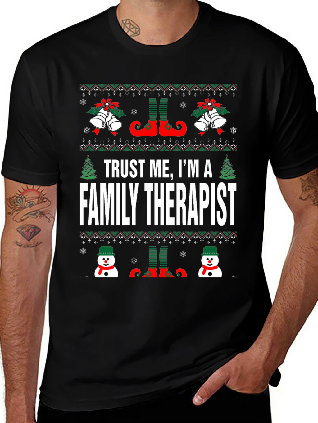 Trust Me Im a Family Therapist Christmas T-Shirt