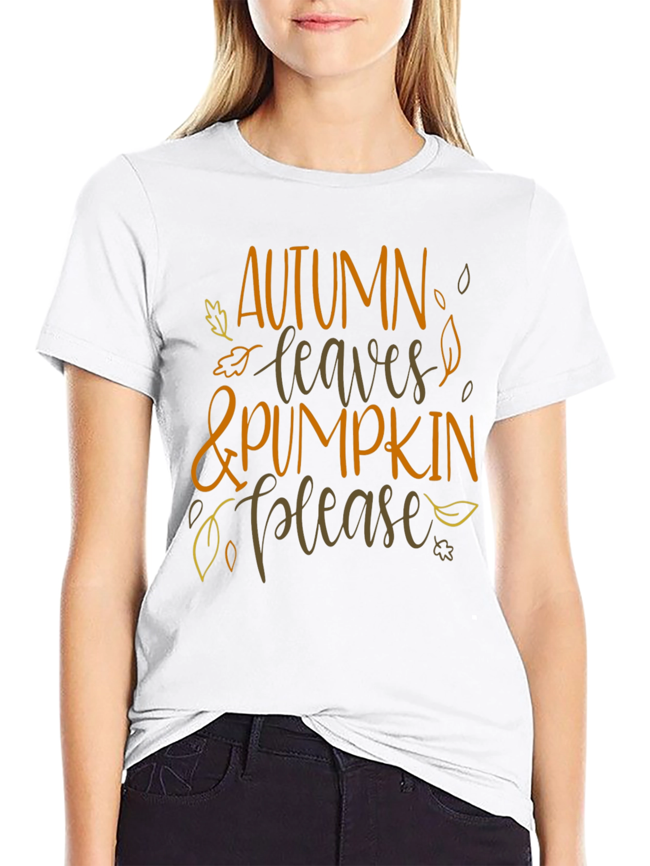Autumn Leaves & Pumpkin Please T-Shirt