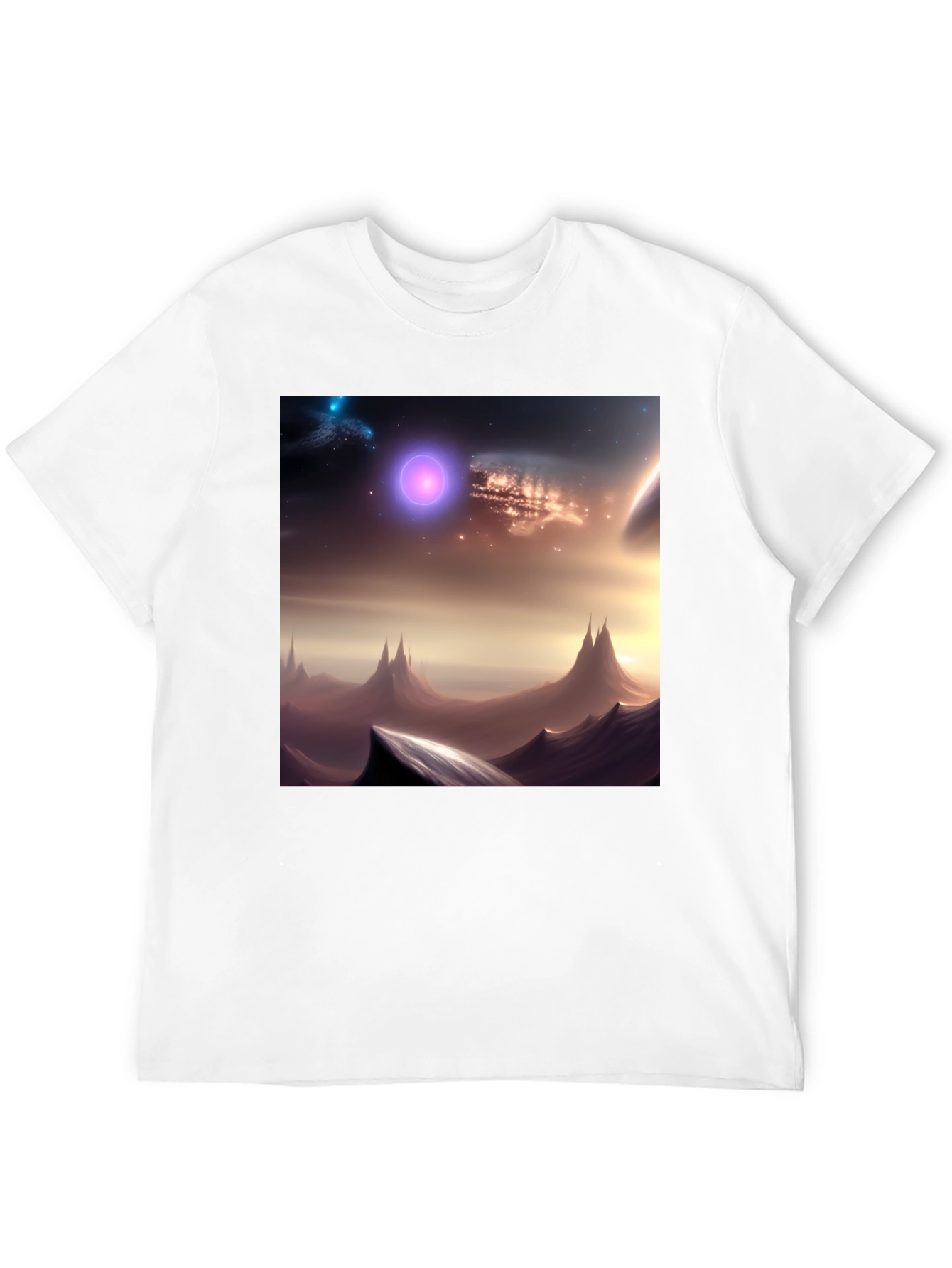 Galaxy Scene Graphic Black T-Shirt