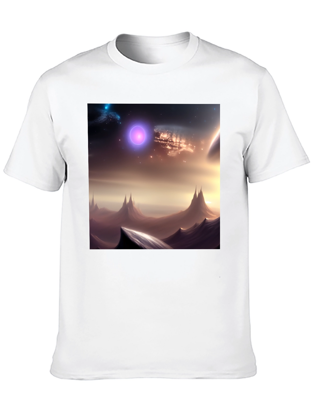 Galaxy Scene Graphic Black T-Shirt