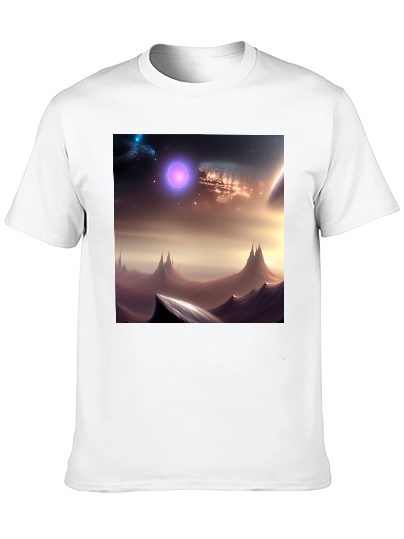 Galaxy Scene Graphic Black T-Shirt