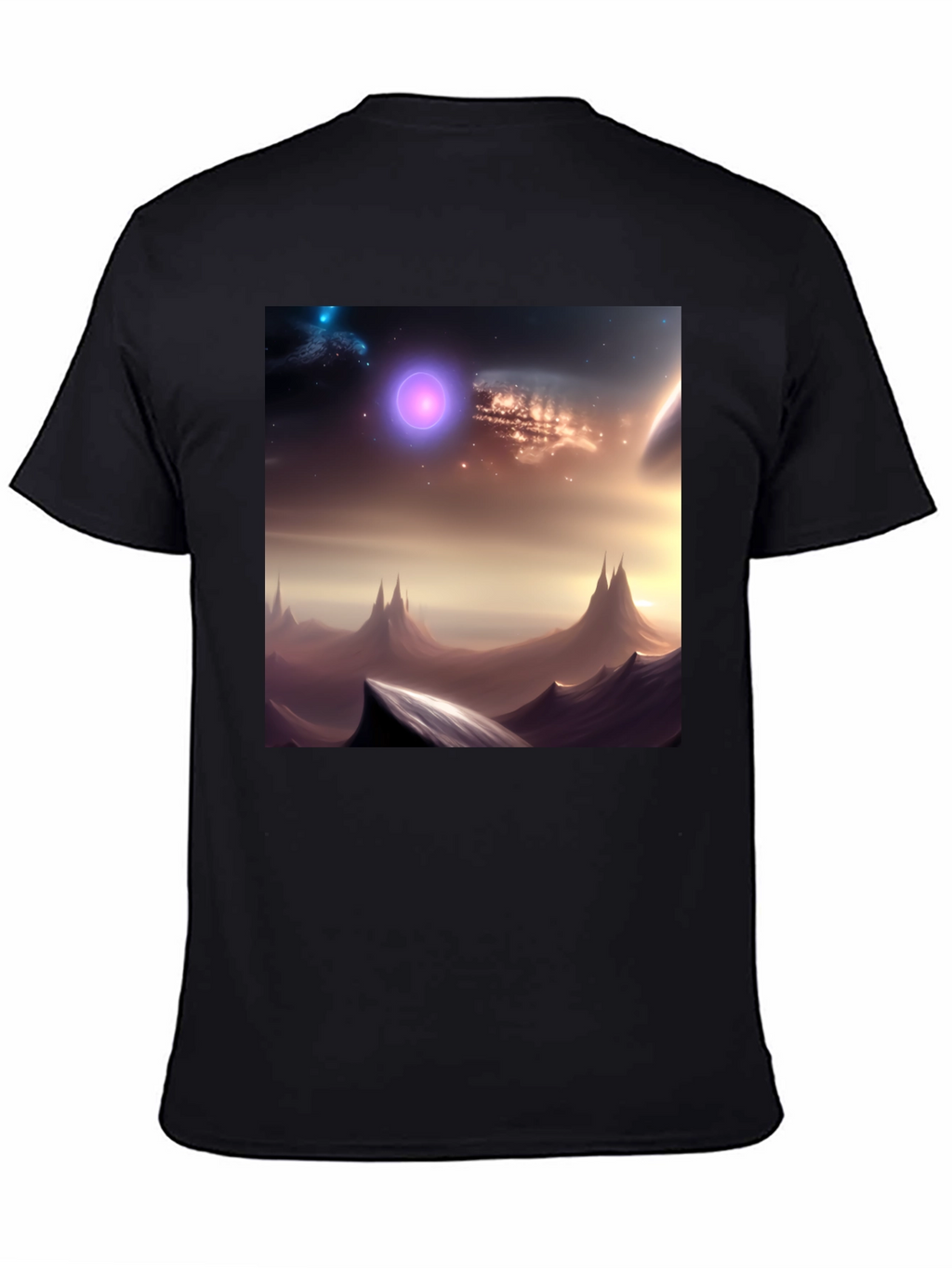 Galaxy Scene Graphic Black T-Shirt