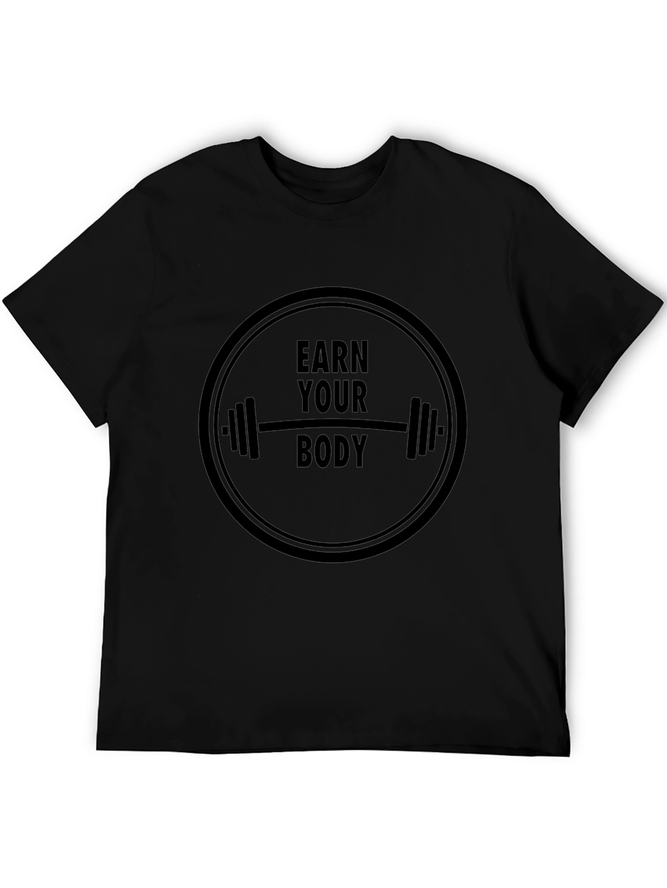 Earn Your Body Black T-Shirt Gym Fitness Tee
