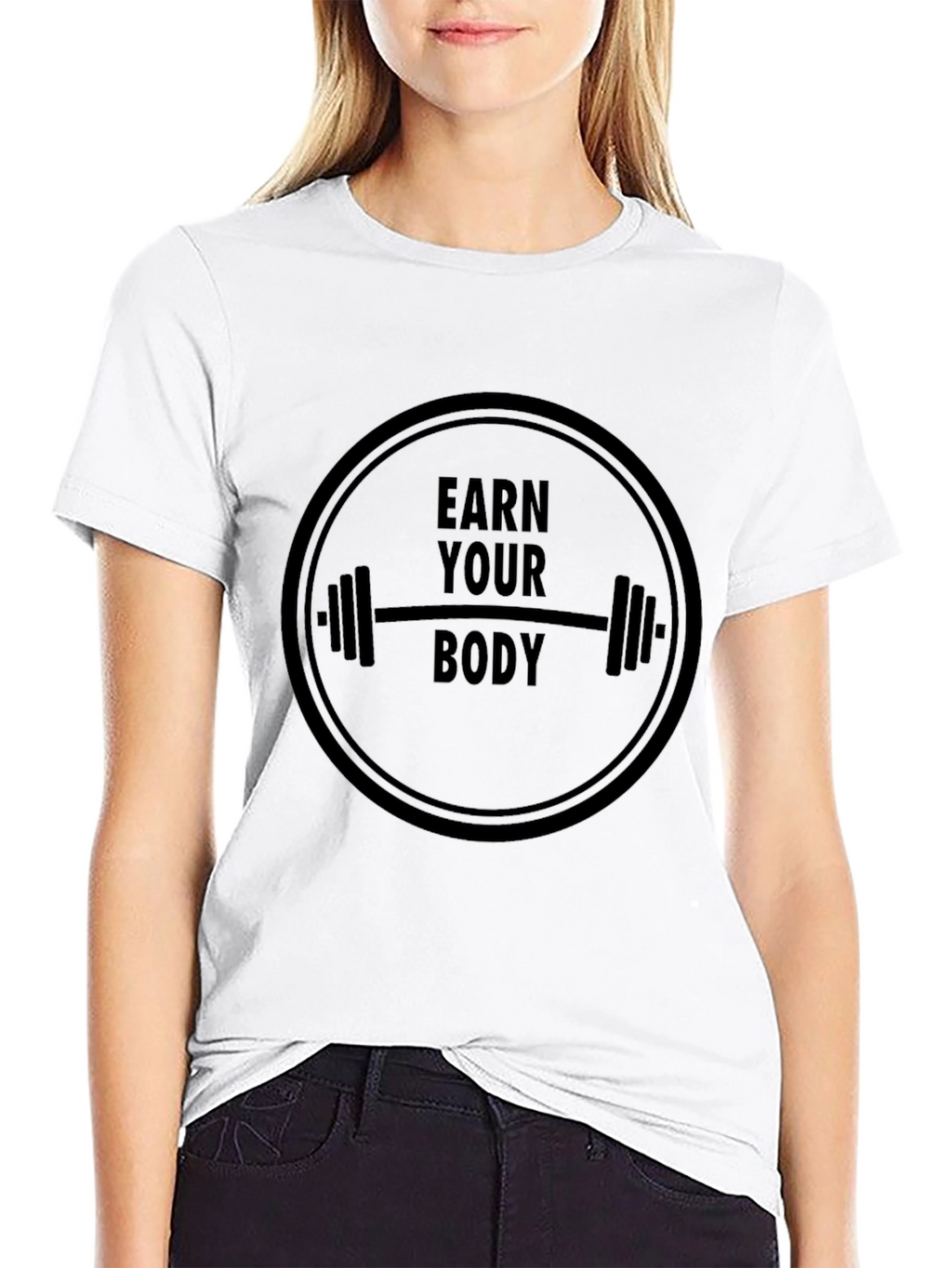Earn Your Body Black T-Shirt Gym Fitness Tee