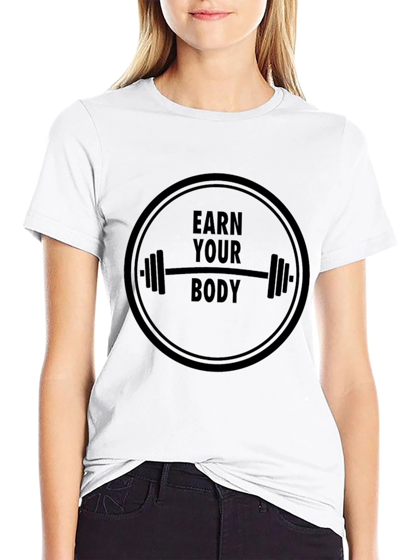 Earn Your Body Black T-Shirt Gym Fitness Tee