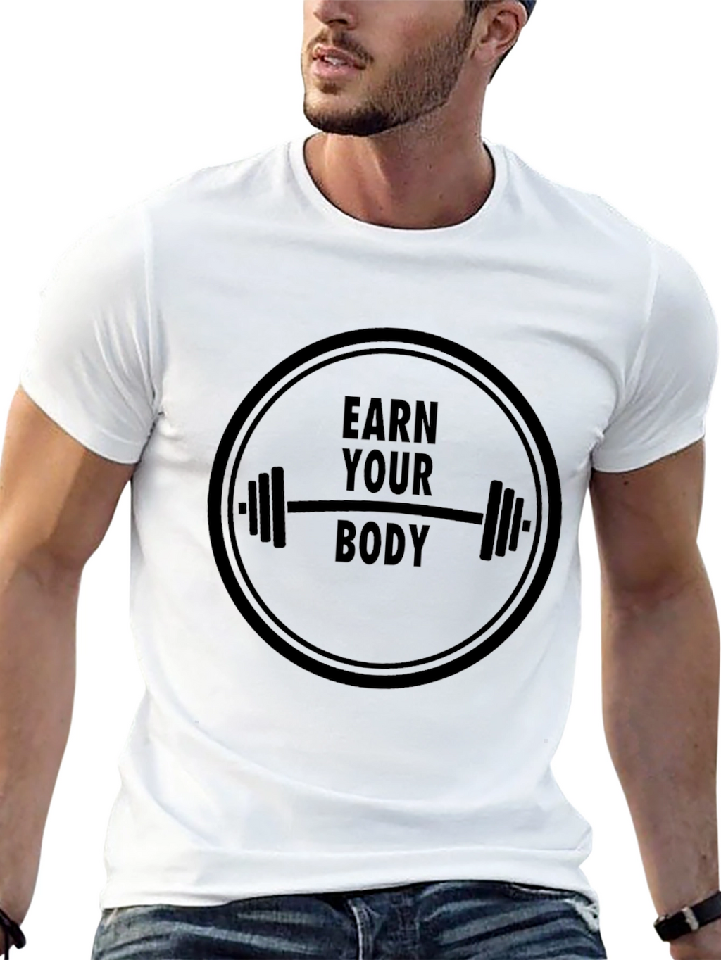 Earn Your Body Black T-Shirt Gym Fitness Tee