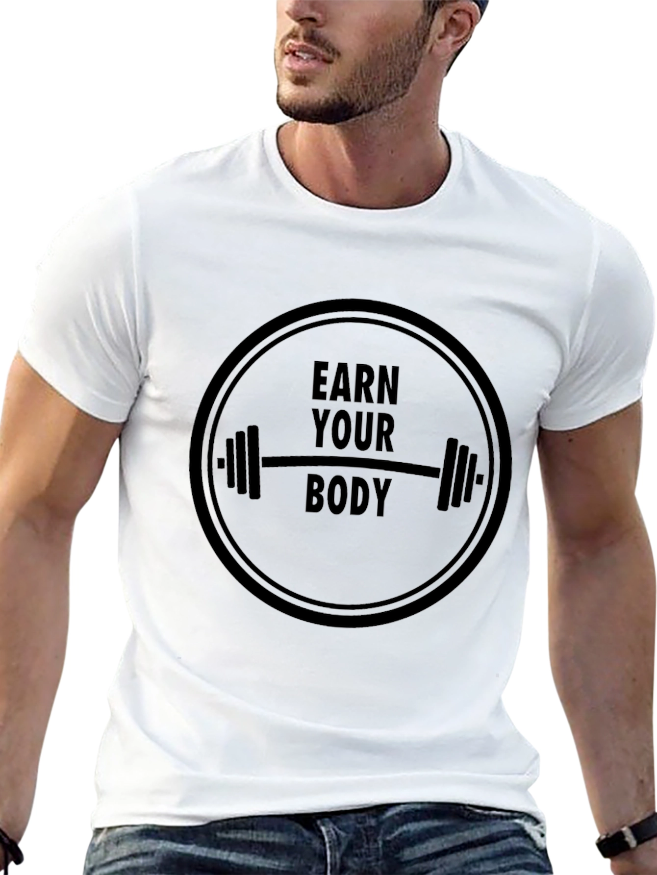 Earn Your Body Black T-Shirt Gym Fitness Tee