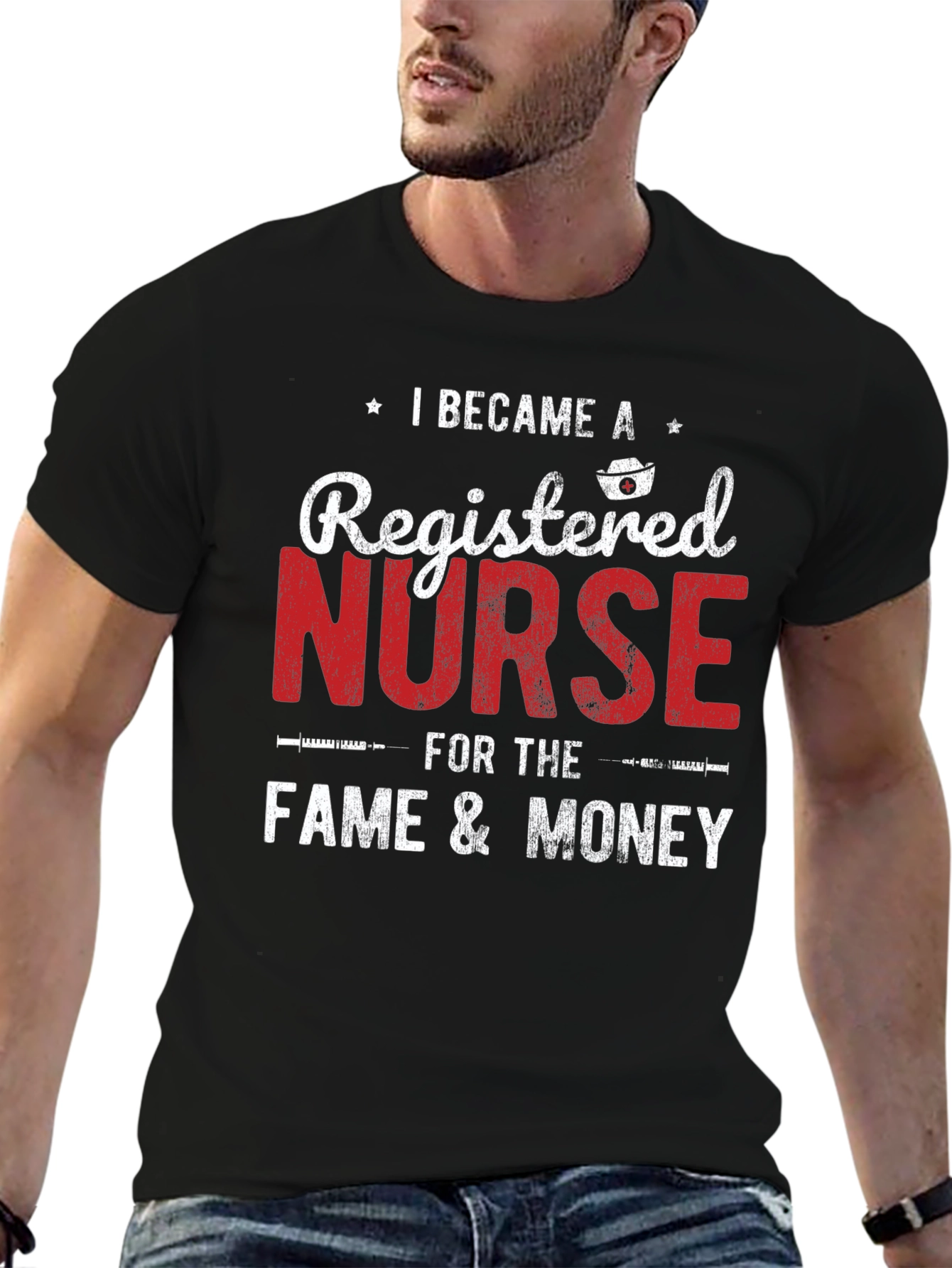 Registered Nurse Fame and Money Graphic Tee