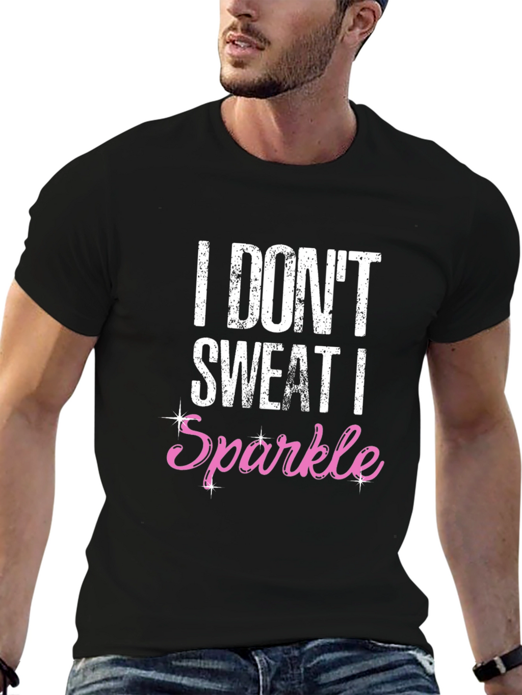 I Dont Sweat I Sparkle Black Graphic Tee