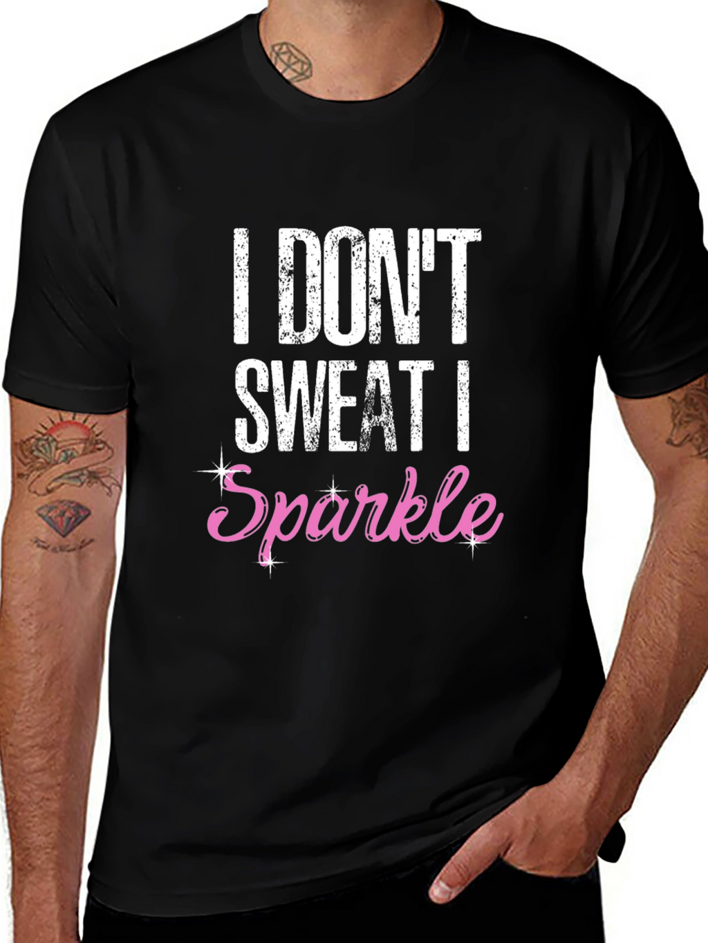 I Dont Sweat I Sparkle Black Graphic Tee
