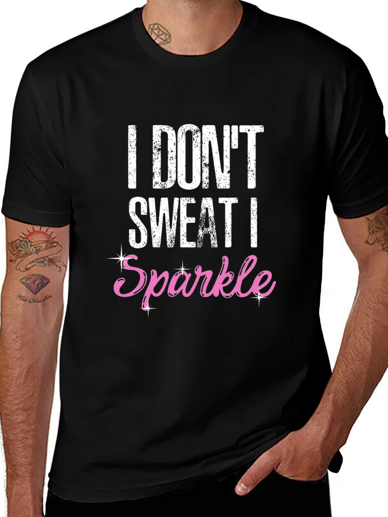 I Dont Sweat I Sparkle Black Graphic Tee