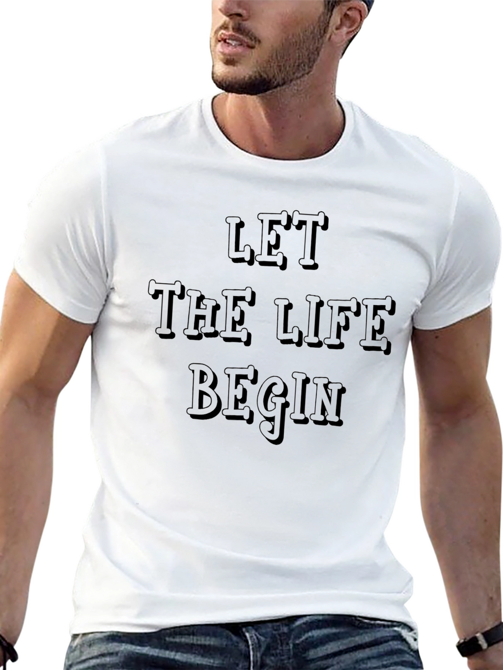 Let The Life Begin Graphic Tee - Black T-Shirt