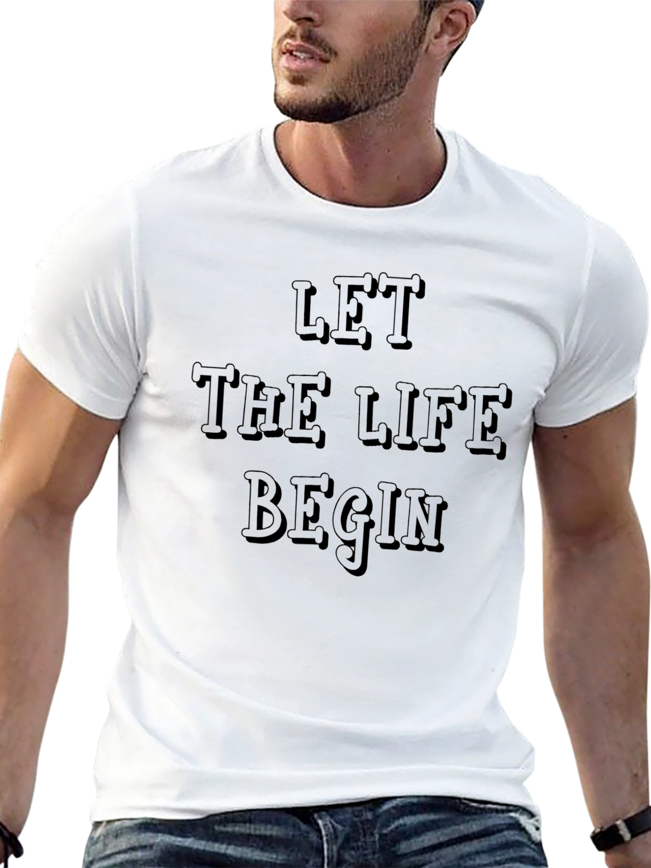 Let The Life Begin Graphic Tee - Black T-Shirt