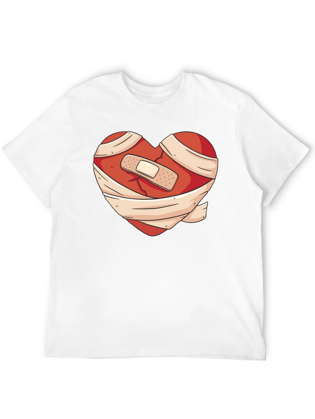 Heartache Healed T-Shirt - Bandaged Heart Graphic Tee