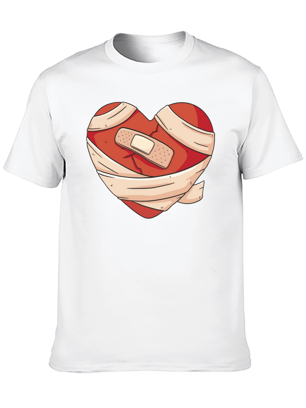 Heartache Healed T-Shirt - Bandaged Heart Graphic Tee