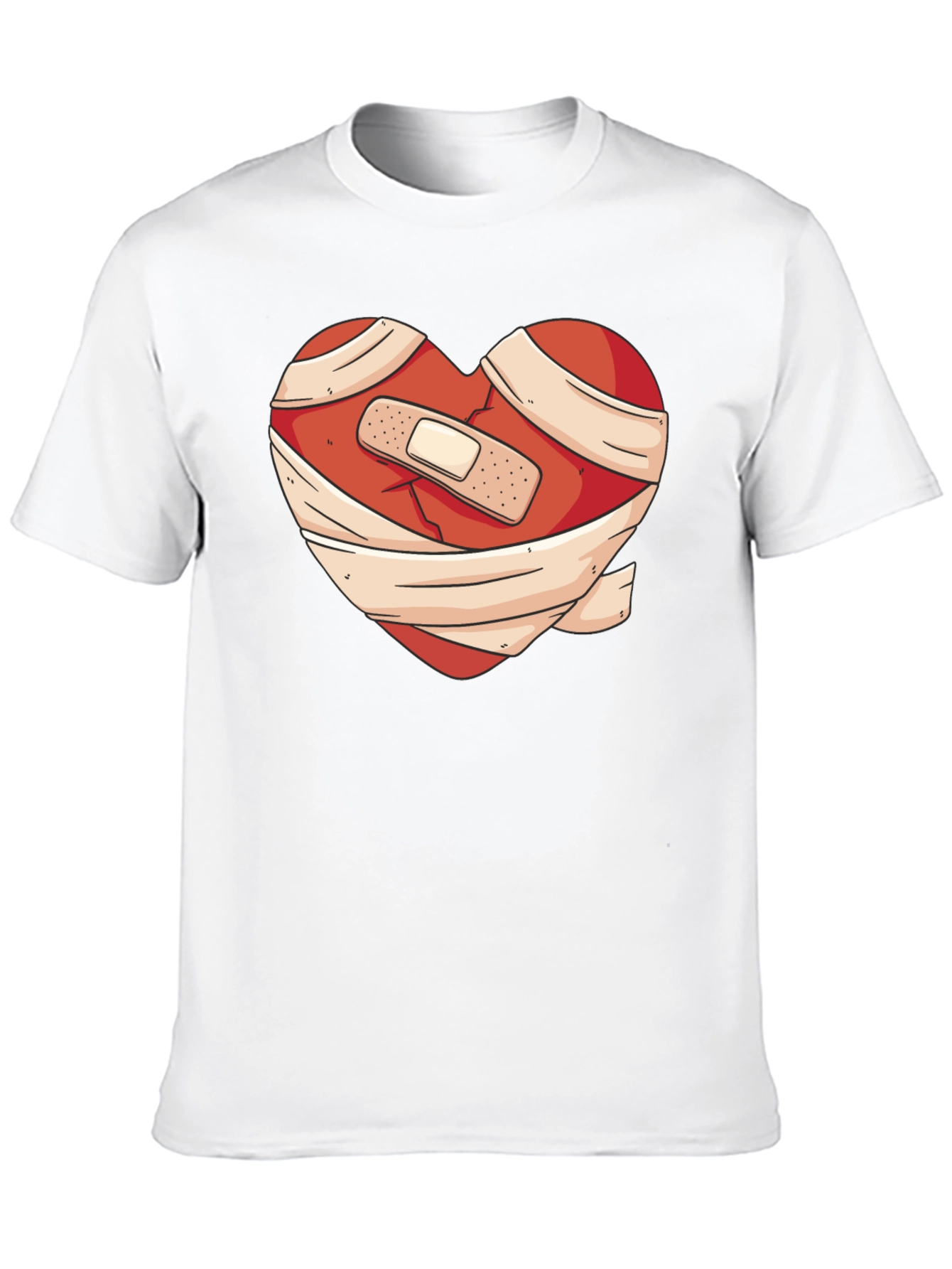 Heartache Healed T-Shirt - Bandaged Heart Graphic Tee