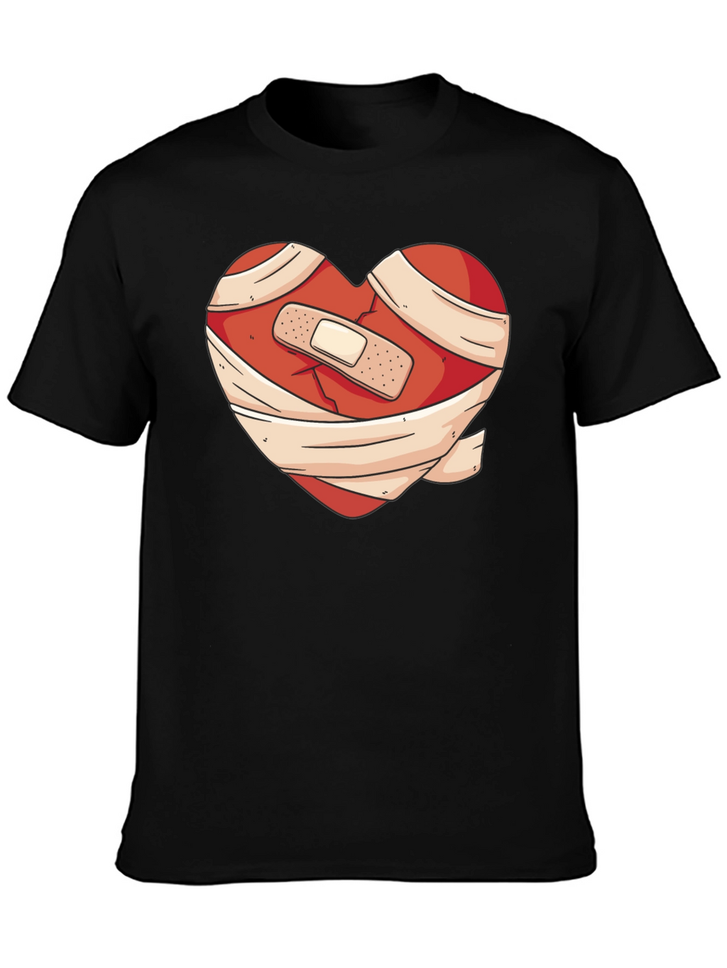 Heartache Healed T-Shirt - Bandaged Heart Graphic Tee