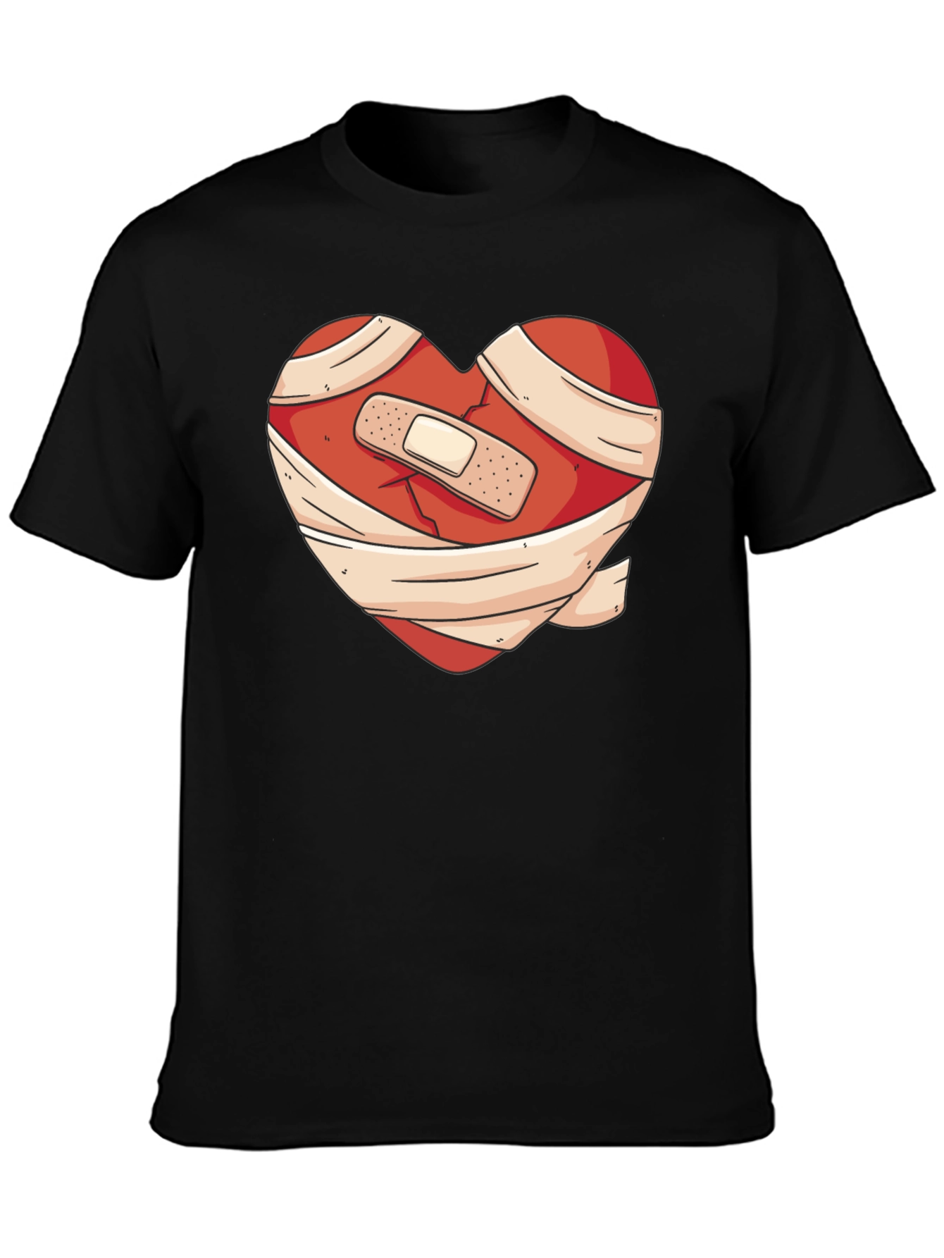 Heartache Healed T-Shirt - Bandaged Heart Graphic Tee