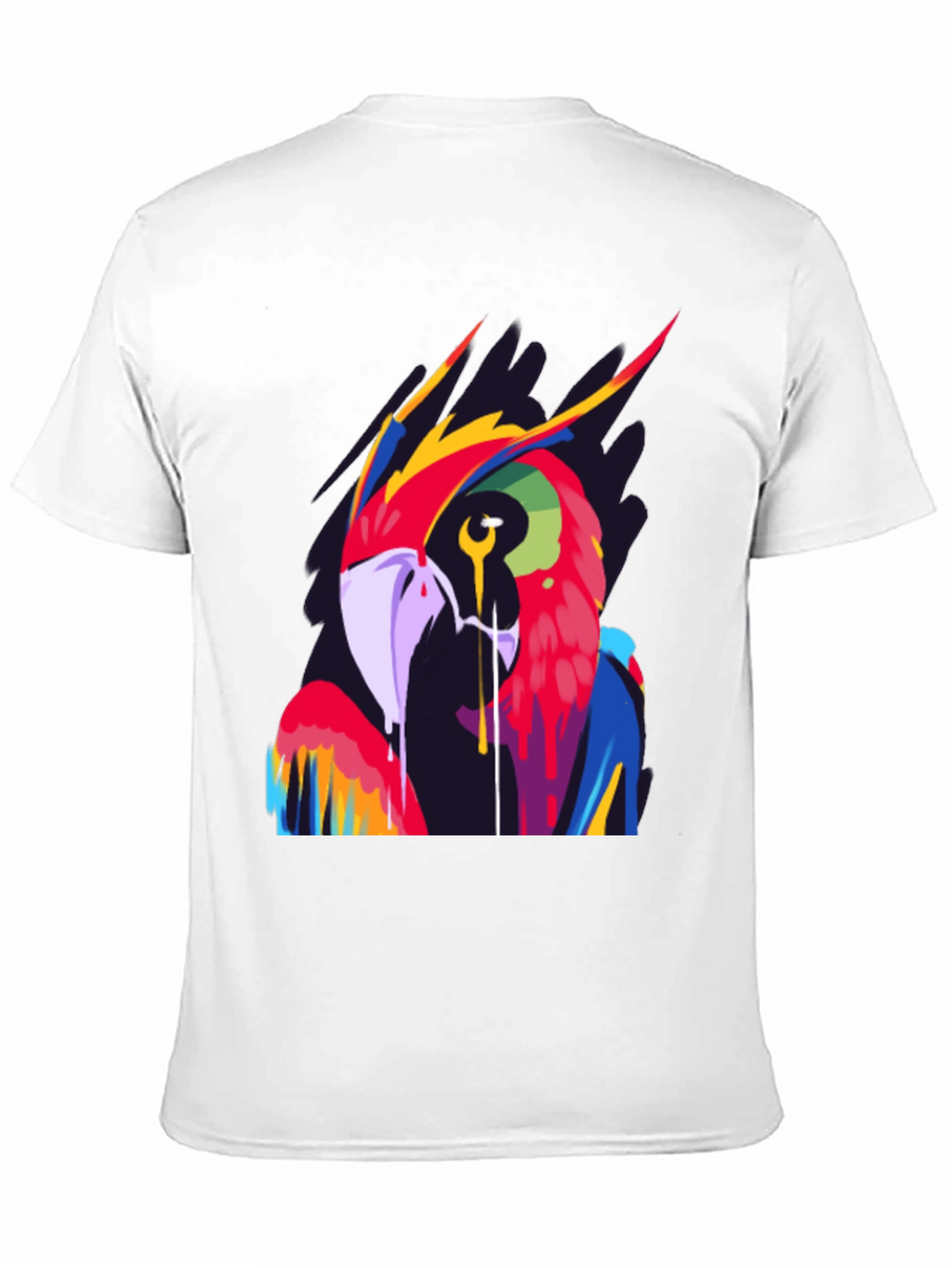 Vivid Parrot Graphic Tee - Stylish Mens Black T-Shirt