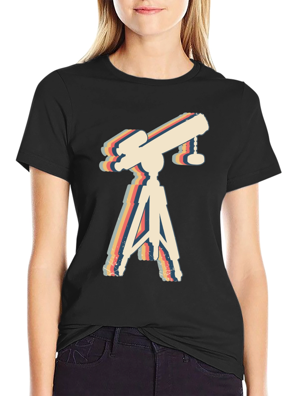 Retro Telescope Graphic Tee - Astronomy Lover Gift