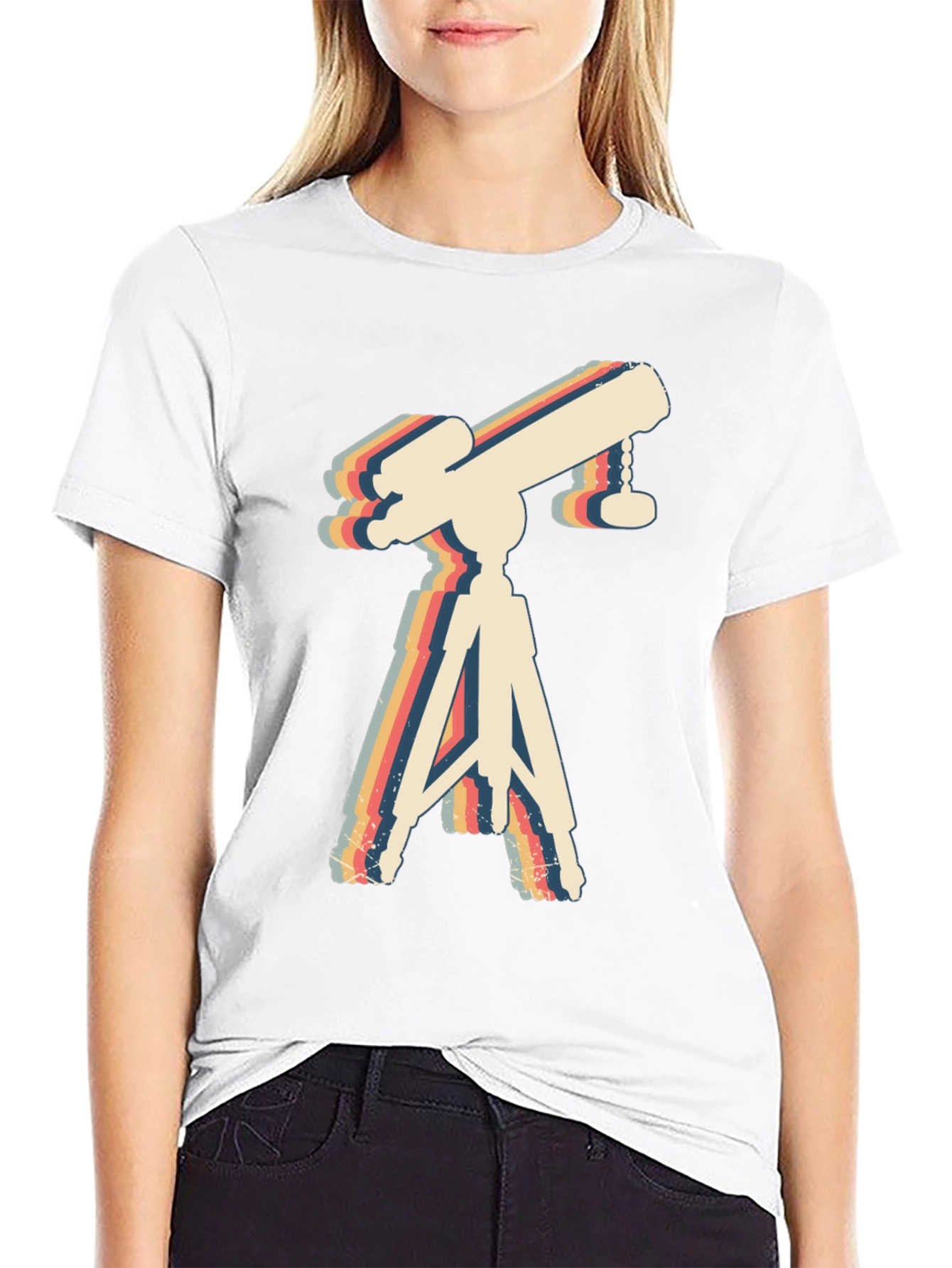 Retro Telescope Graphic Tee - Astronomy Lover Gift