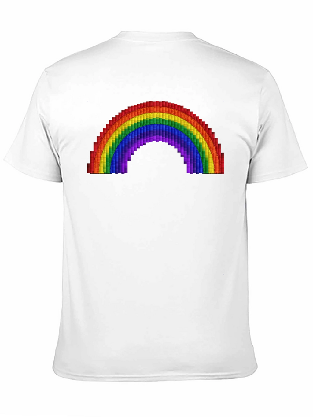 Pixel Rainbow Graphic Tee - Black Cotton Comfort