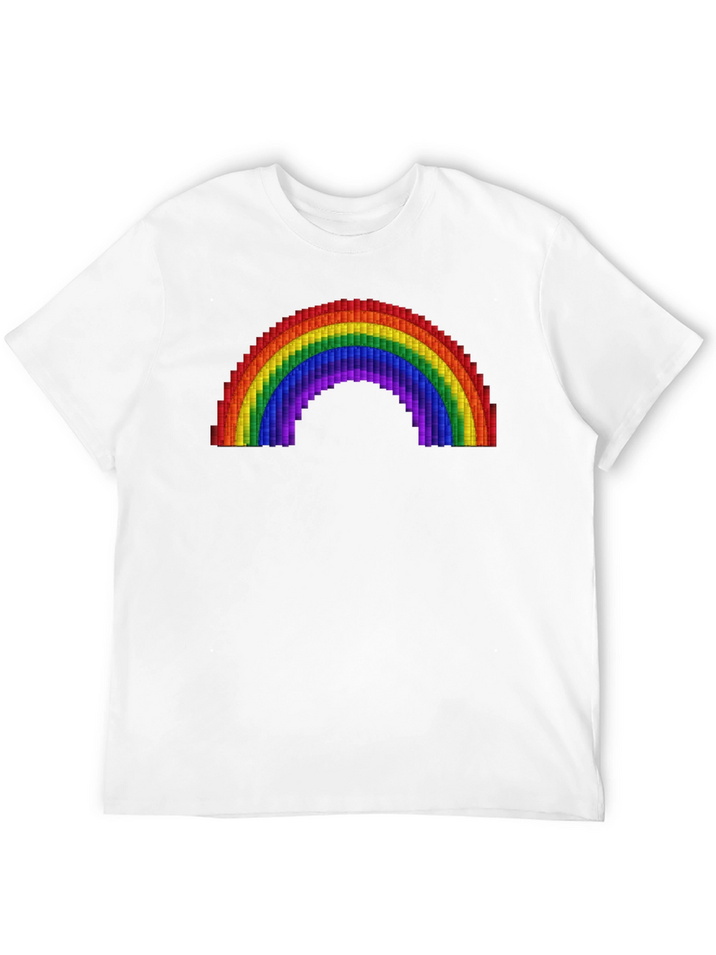 Pixel Rainbow Graphic Tee - Black Cotton Comfort
