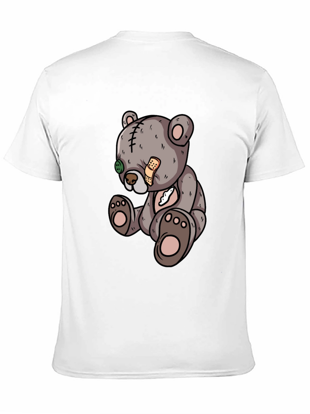 Cartoon Teddy Bear Graphic Black T-Shirt
