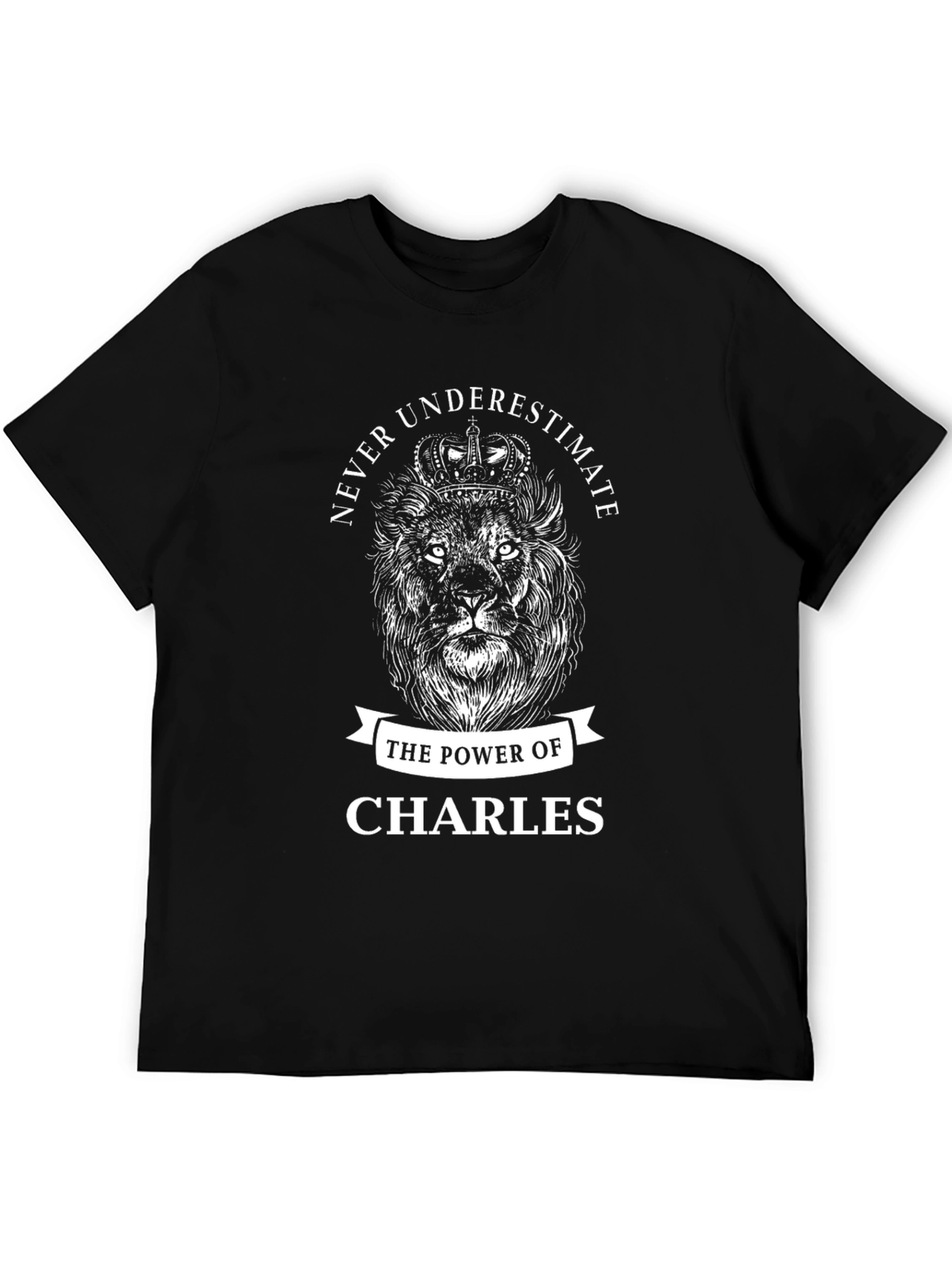 Never Underestimate Charles Black Graphic Tee