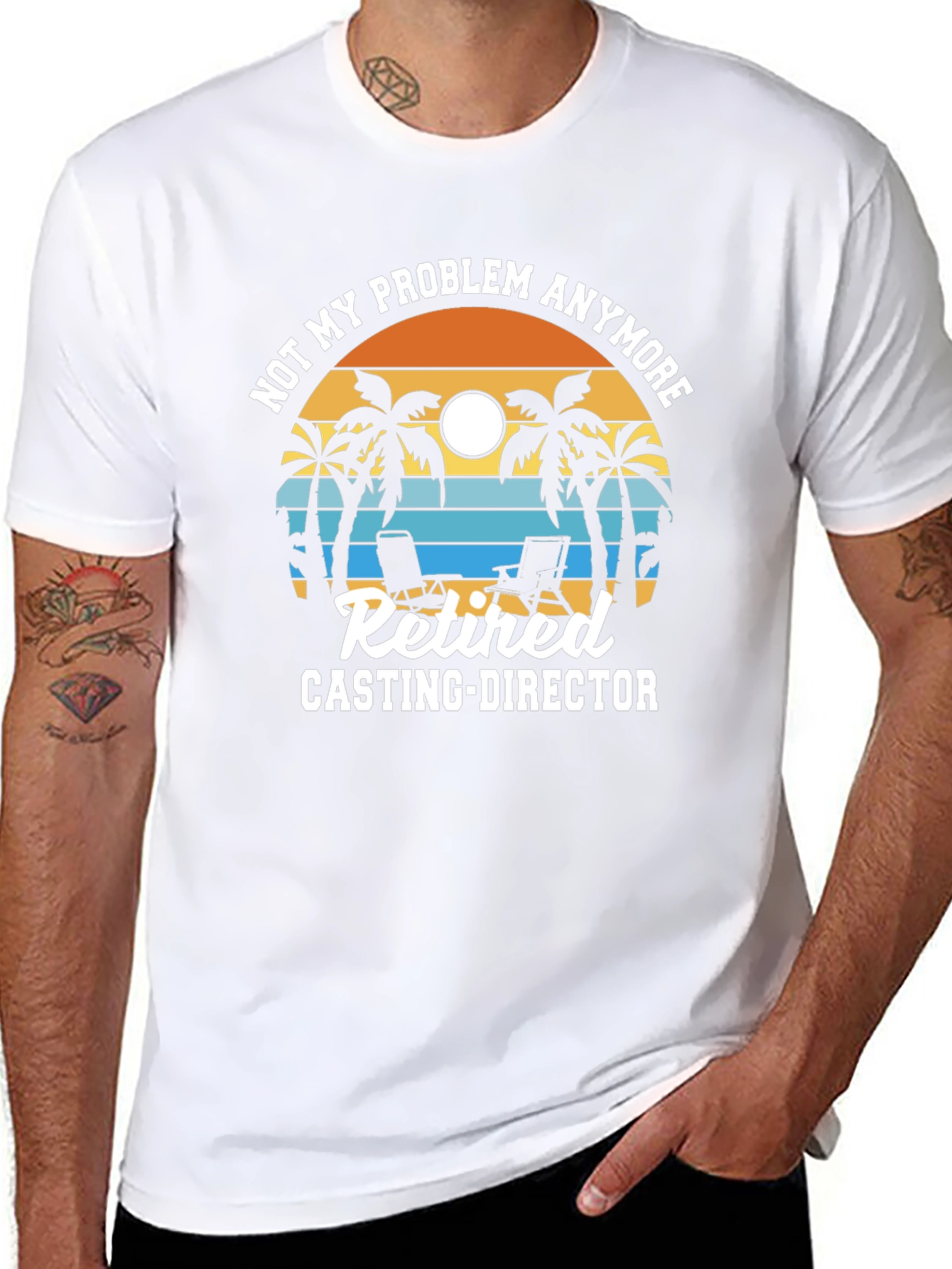 Retired Casting Director T-Shirt - Beach Design