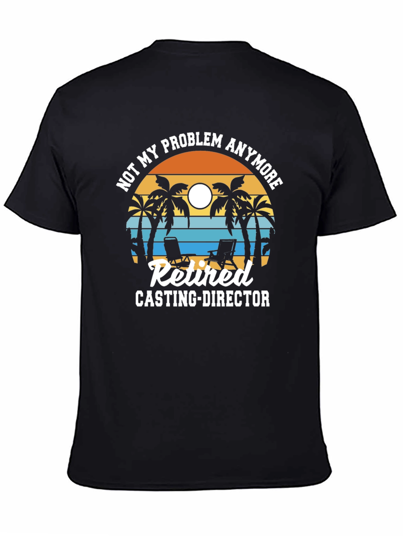 Retired Casting Director T-Shirt - Beach Design