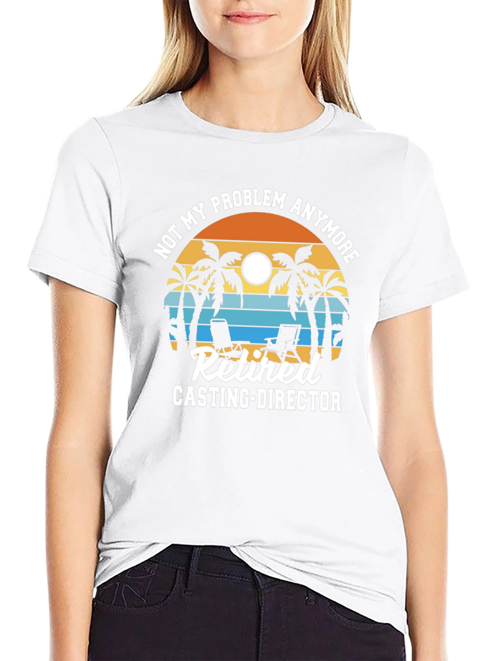 Retired Casting Director T-Shirt - Beach Design