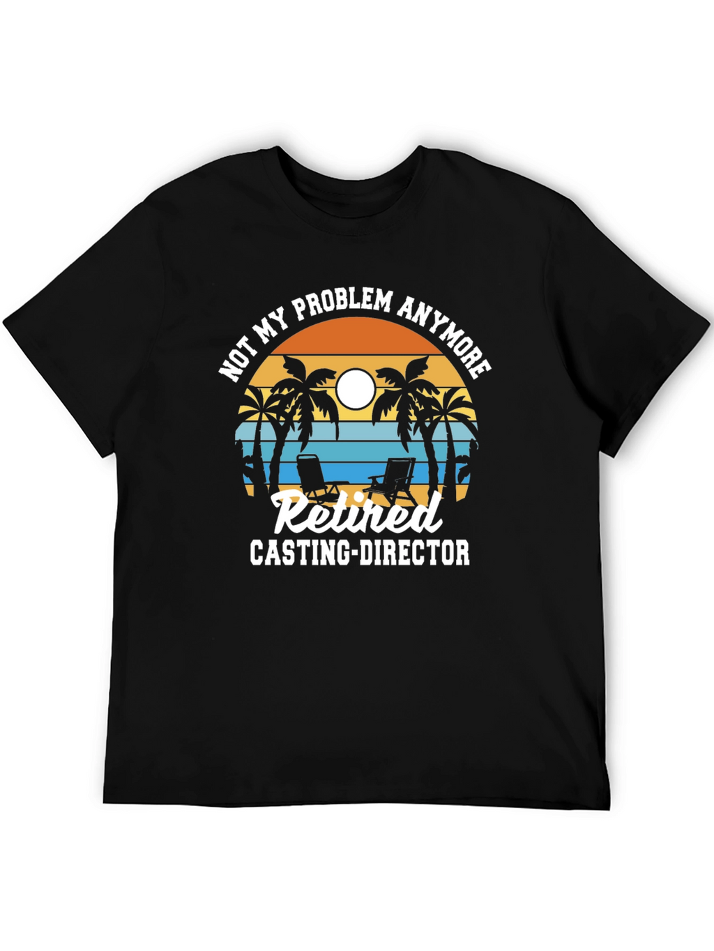 Retired Casting Director T-Shirt - Beach Design