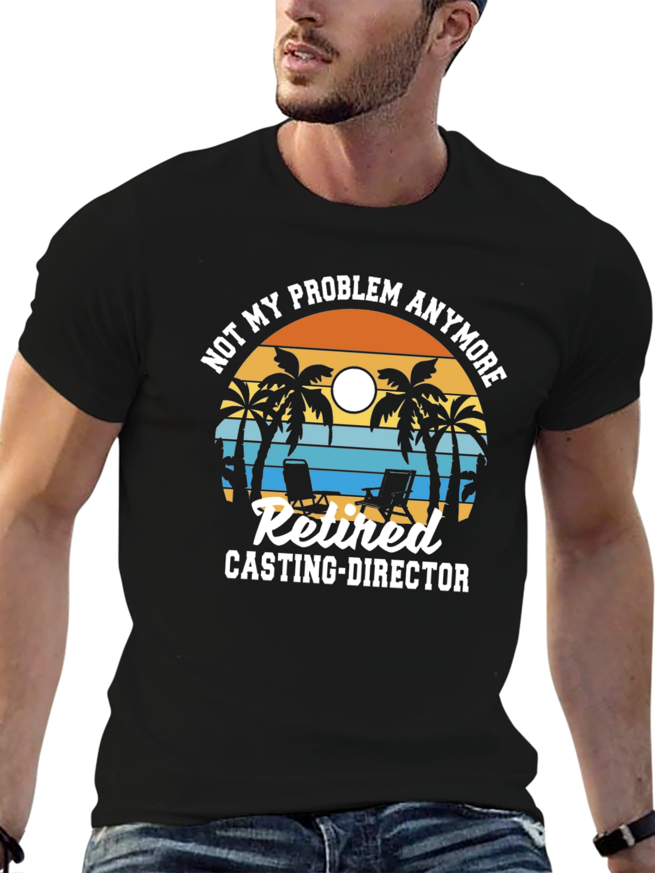 Retired Casting Director T-Shirt - Beach Design