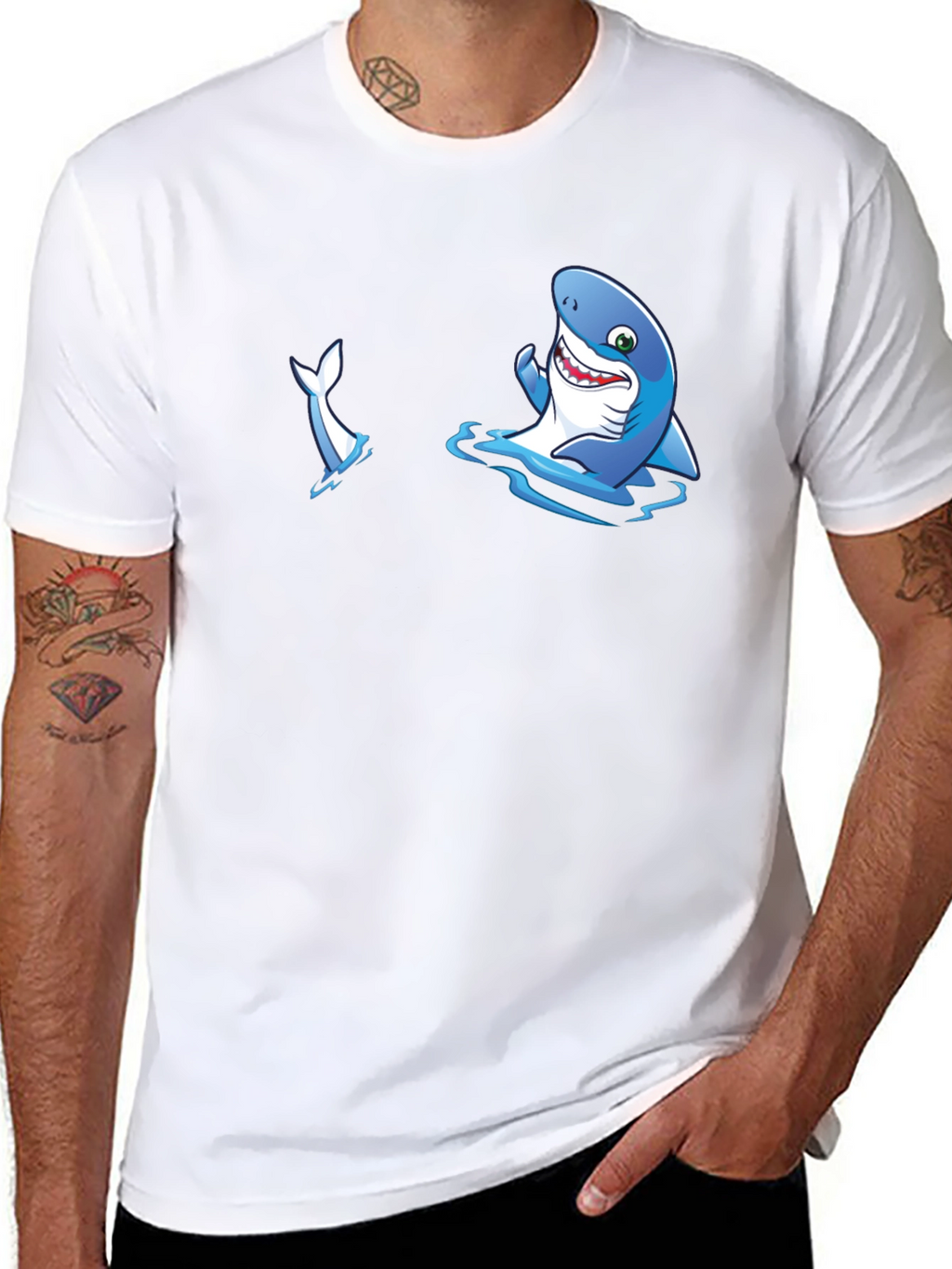 Shark Graphic T-Shirt - Mens Black Tee