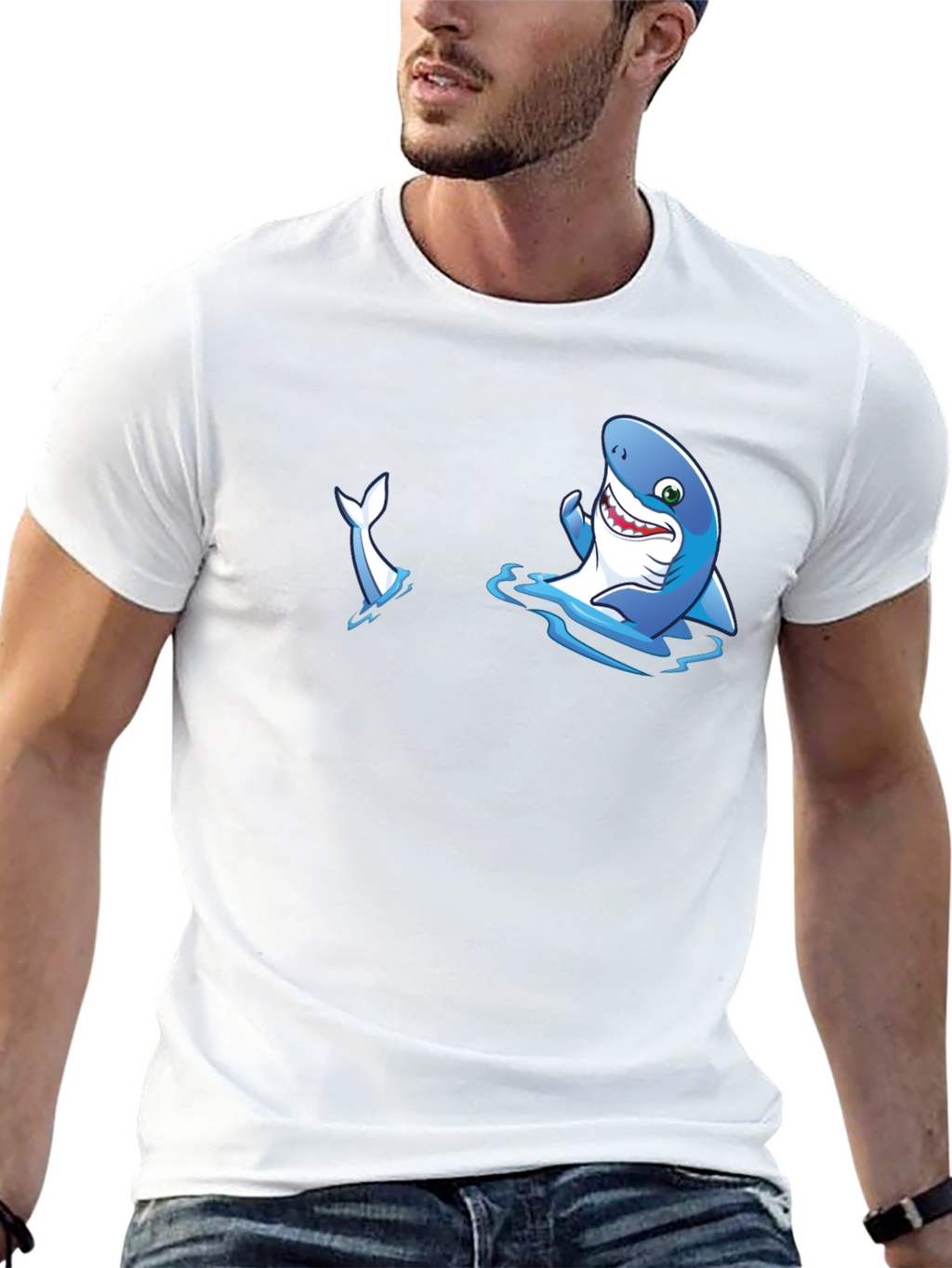 Shark Graphic T-Shirt - Mens Black Tee