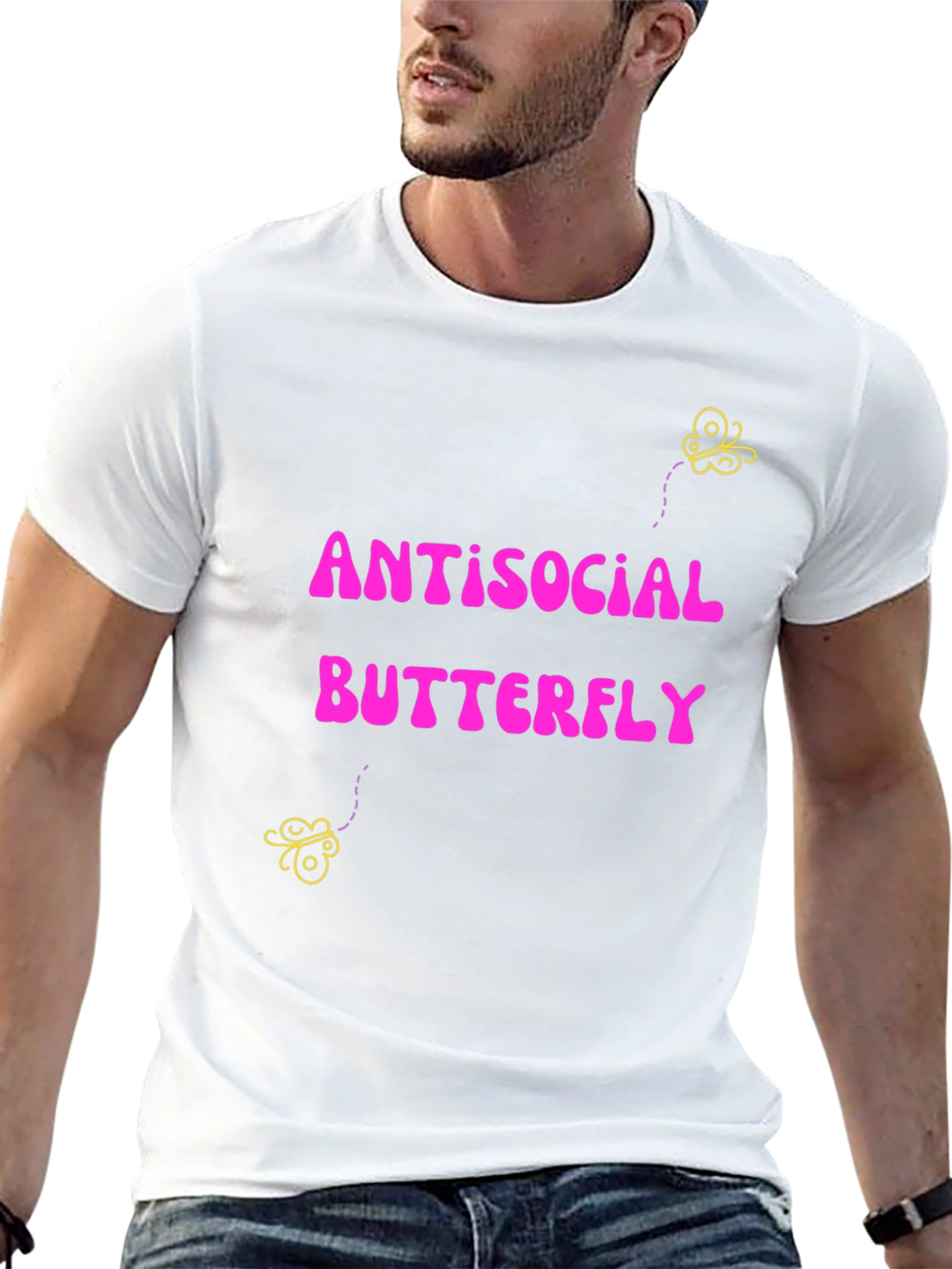 Antisocial Butterfly Graphic Tee - Quirky Comfort