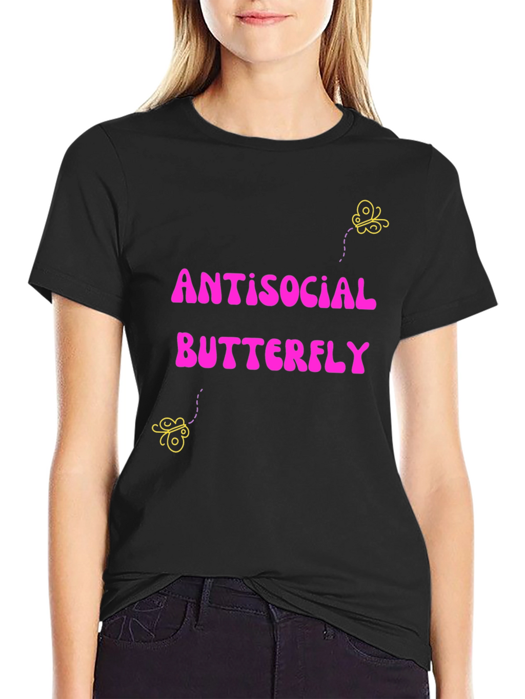 Antisocial Butterfly Graphic Tee - Quirky Comfort