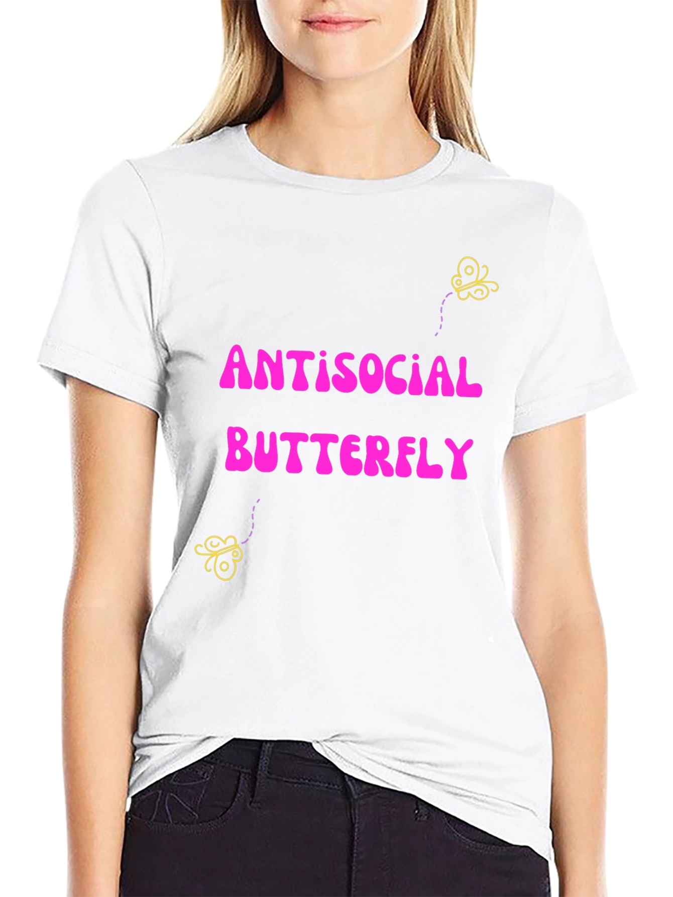 Antisocial Butterfly Graphic Tee - Quirky Comfort