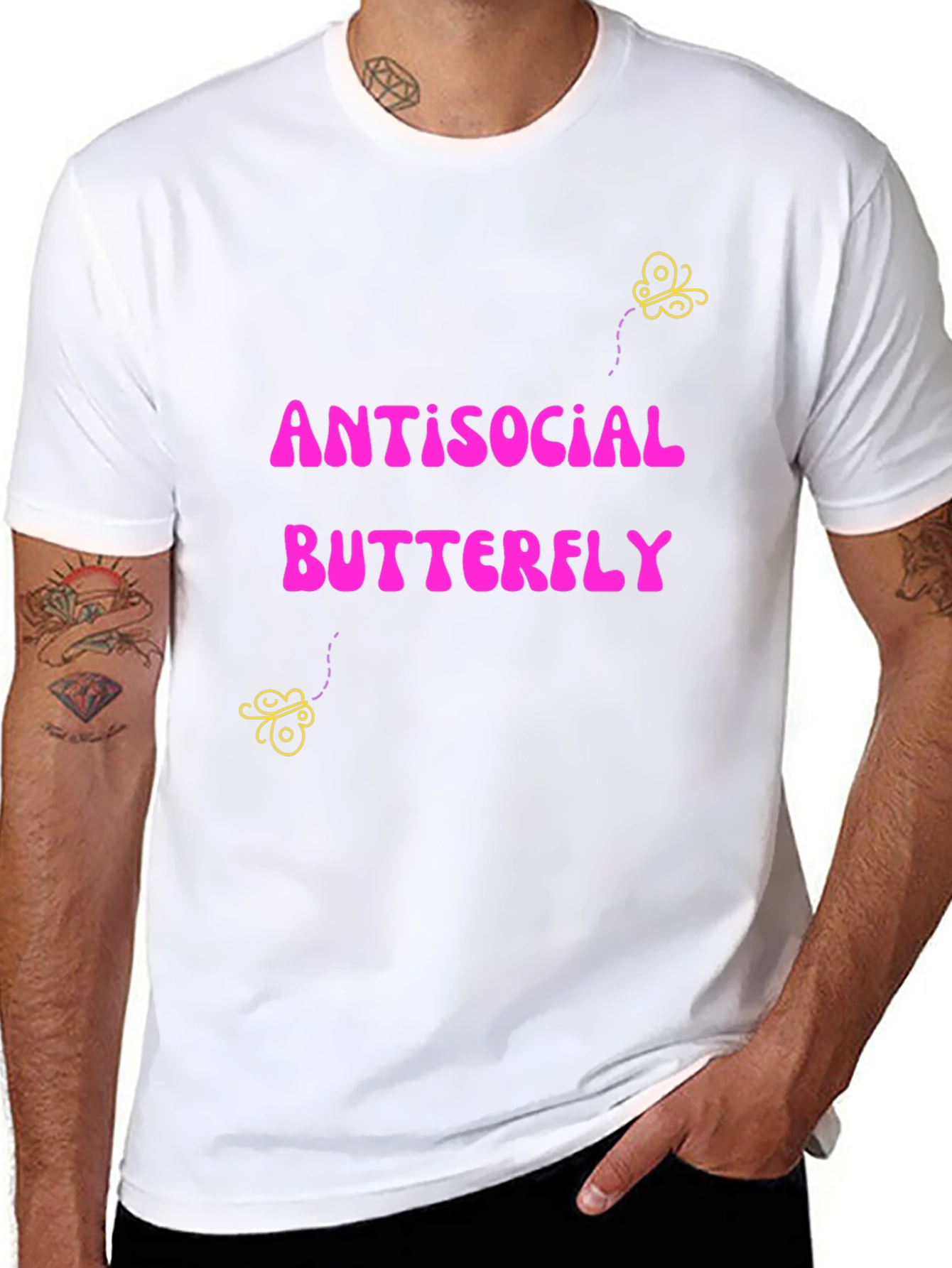 Antisocial Butterfly Graphic Tee - Quirky Comfort