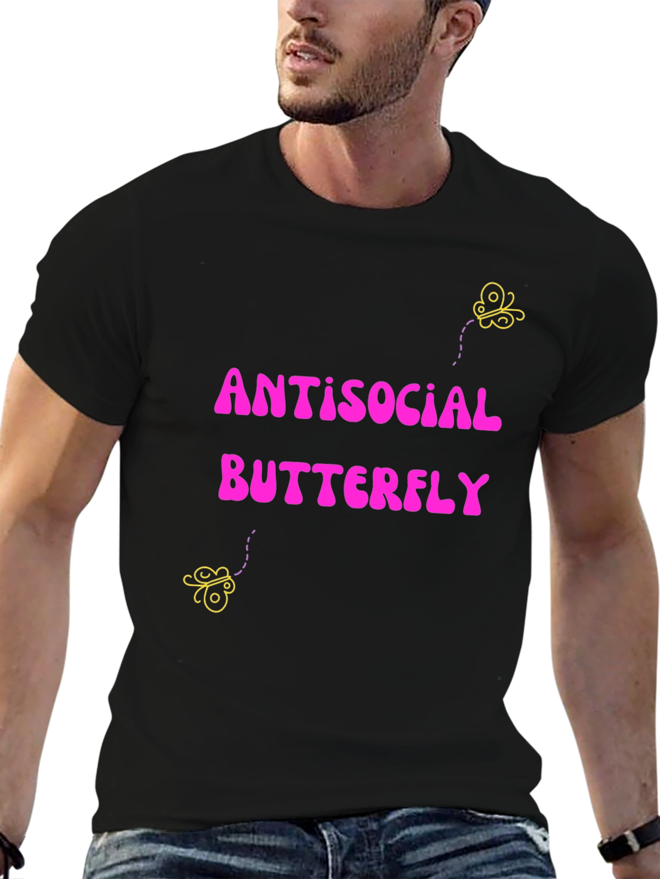 Antisocial Butterfly Graphic Tee - Quirky Comfort