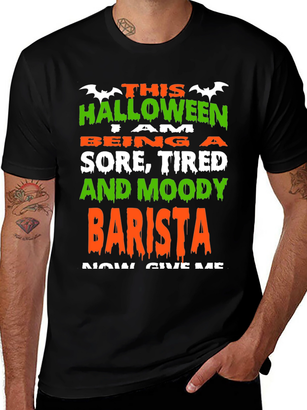 Halloween Barista T-Shirt: Sore Tired Moody