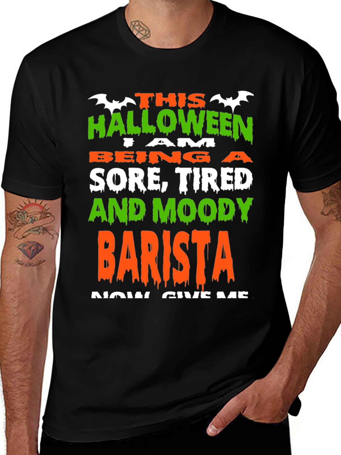 Halloween Barista T-Shirt: Sore Tired Moody
