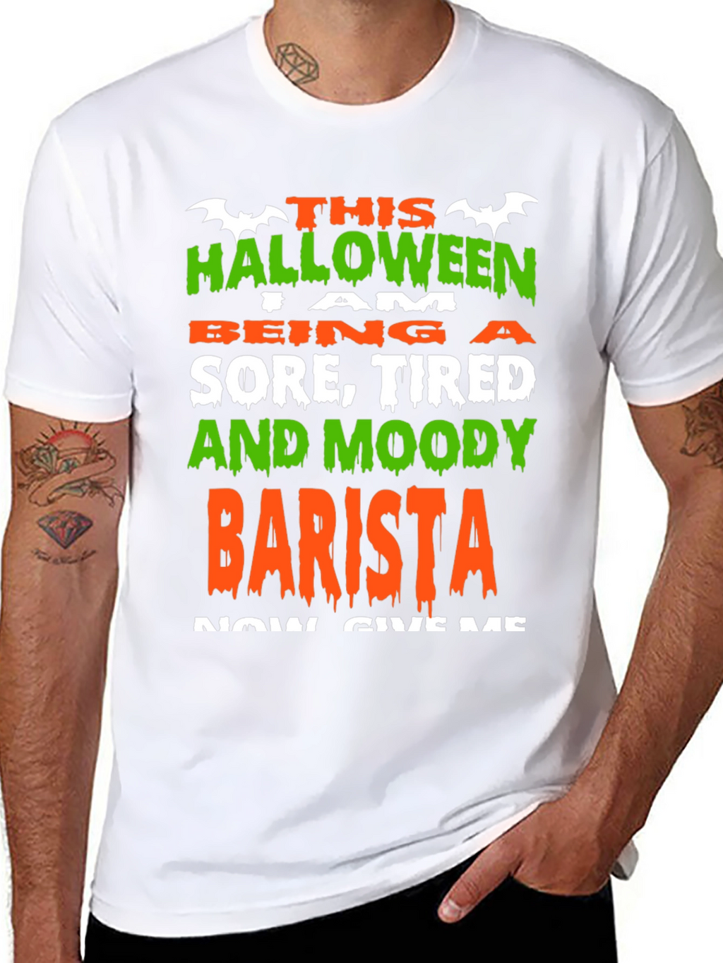 Halloween Barista T-Shirt: Sore Tired Moody