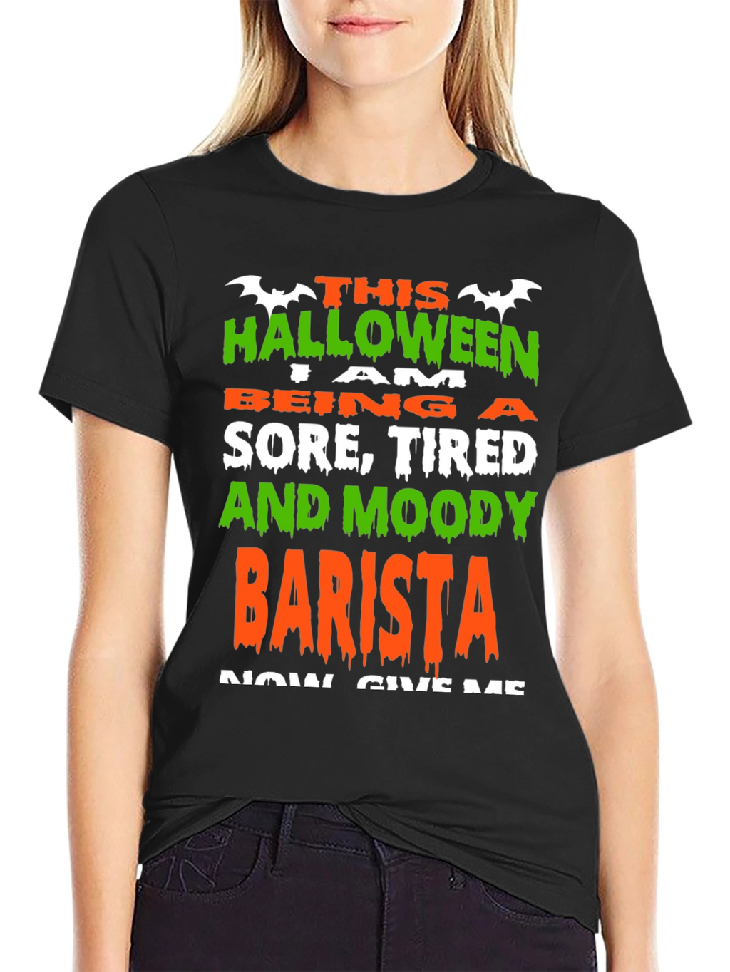 Halloween Barista T-Shirt: Sore Tired Moody