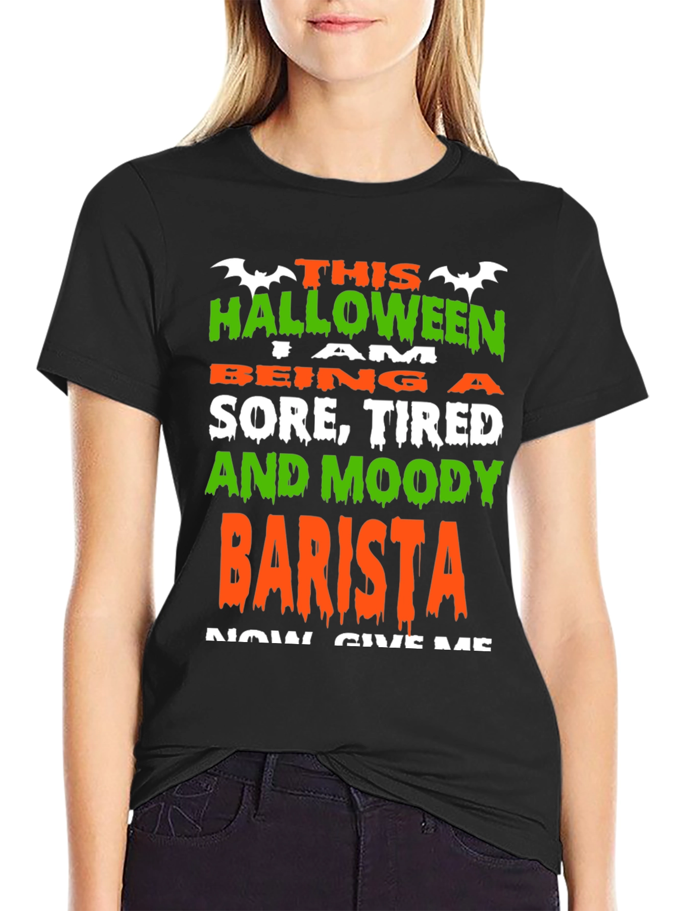 Halloween Barista T-Shirt: Sore Tired Moody